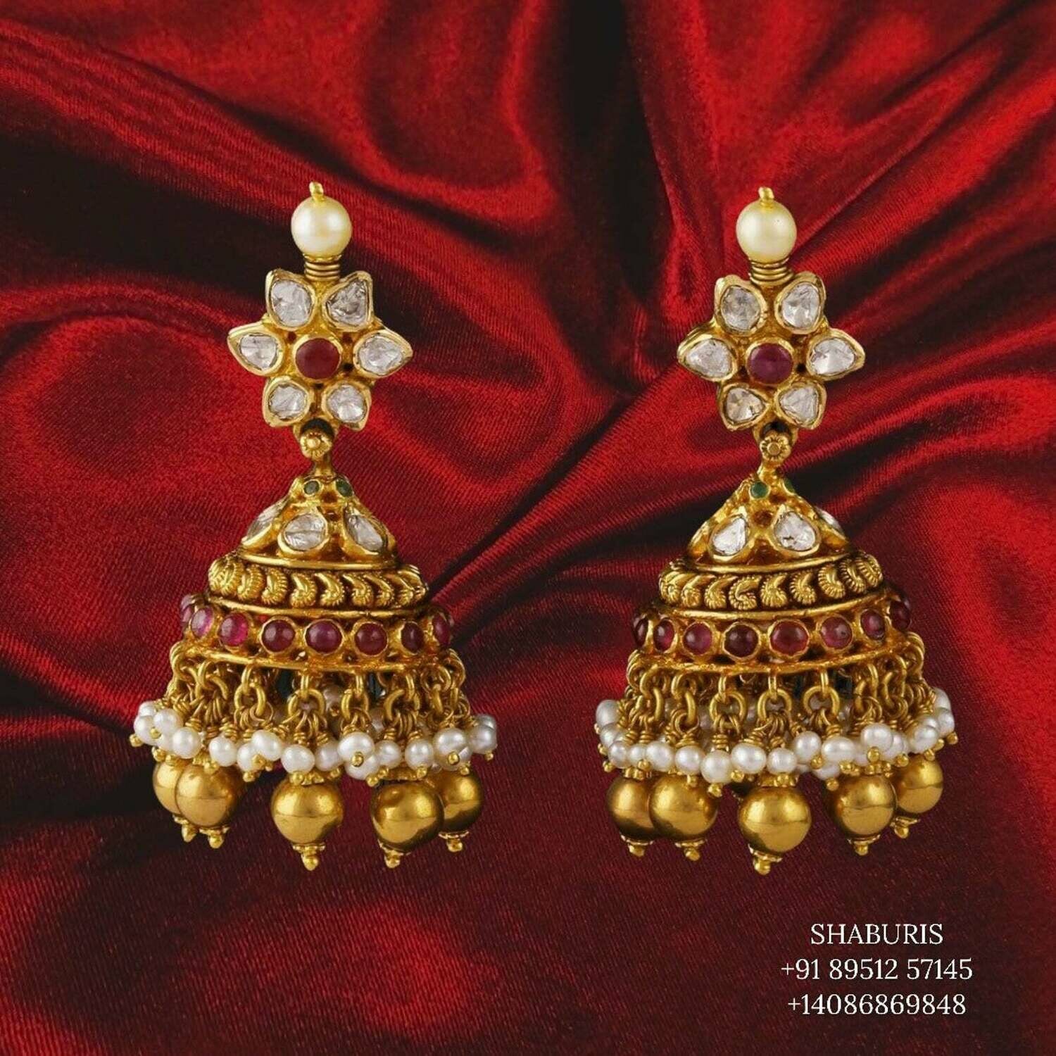 Jhumka Jewellery Designs,South Indian Jewellery,Indian Jewelry,peacock Jhumka,indian jewelry online,latest indian jewellery -NIHIRA-SHABURIS