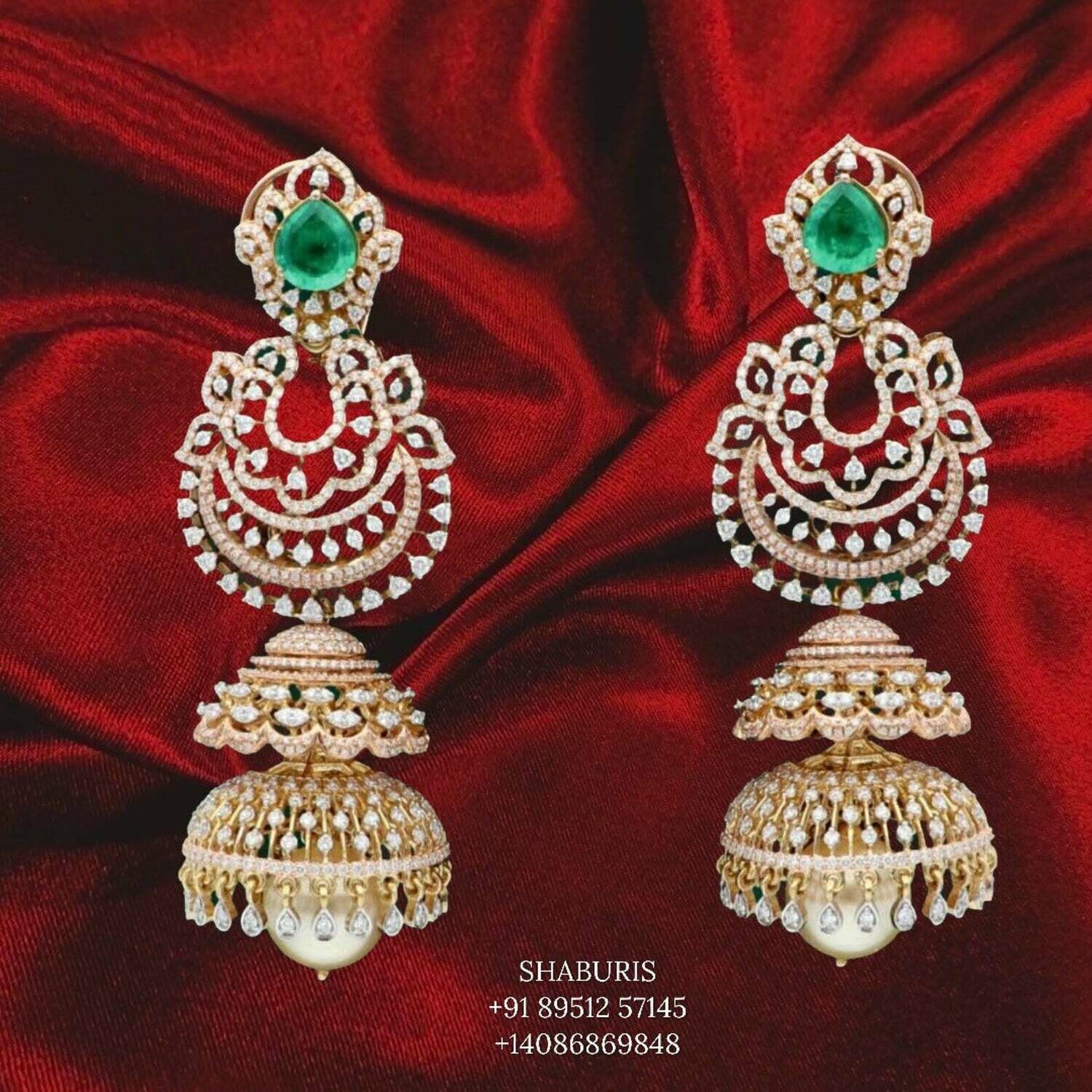 Indian Jewellery Designs,South Indian Jewellery,Indian Jewelry,diamond jhumka indian jewelry online,latest indian jewellery -SHABURIS