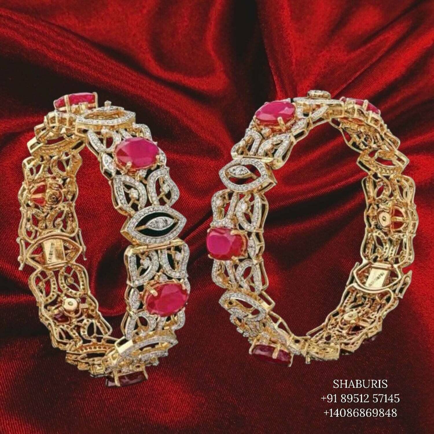 Diamond bangle Pure Silver jewelry Indian ,diamond bangles ,Indian gold jewelry designs diamond jewelry look a like - SHABURIS