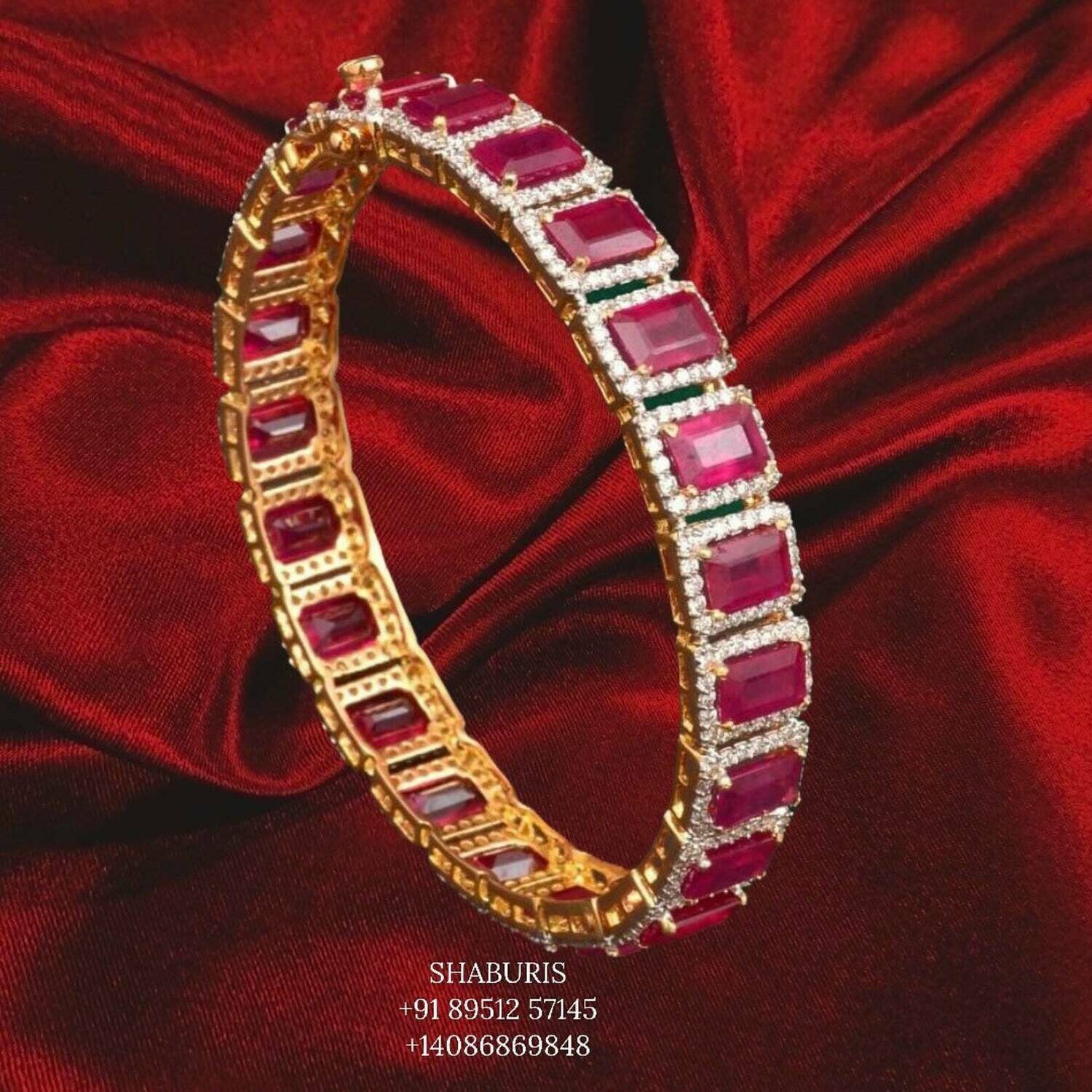 Ruby bangle Pure Silver jewelry Indian ,diamond bangles ,Indian gold jewelry designs diamond jewelry look a like - SHABURIS