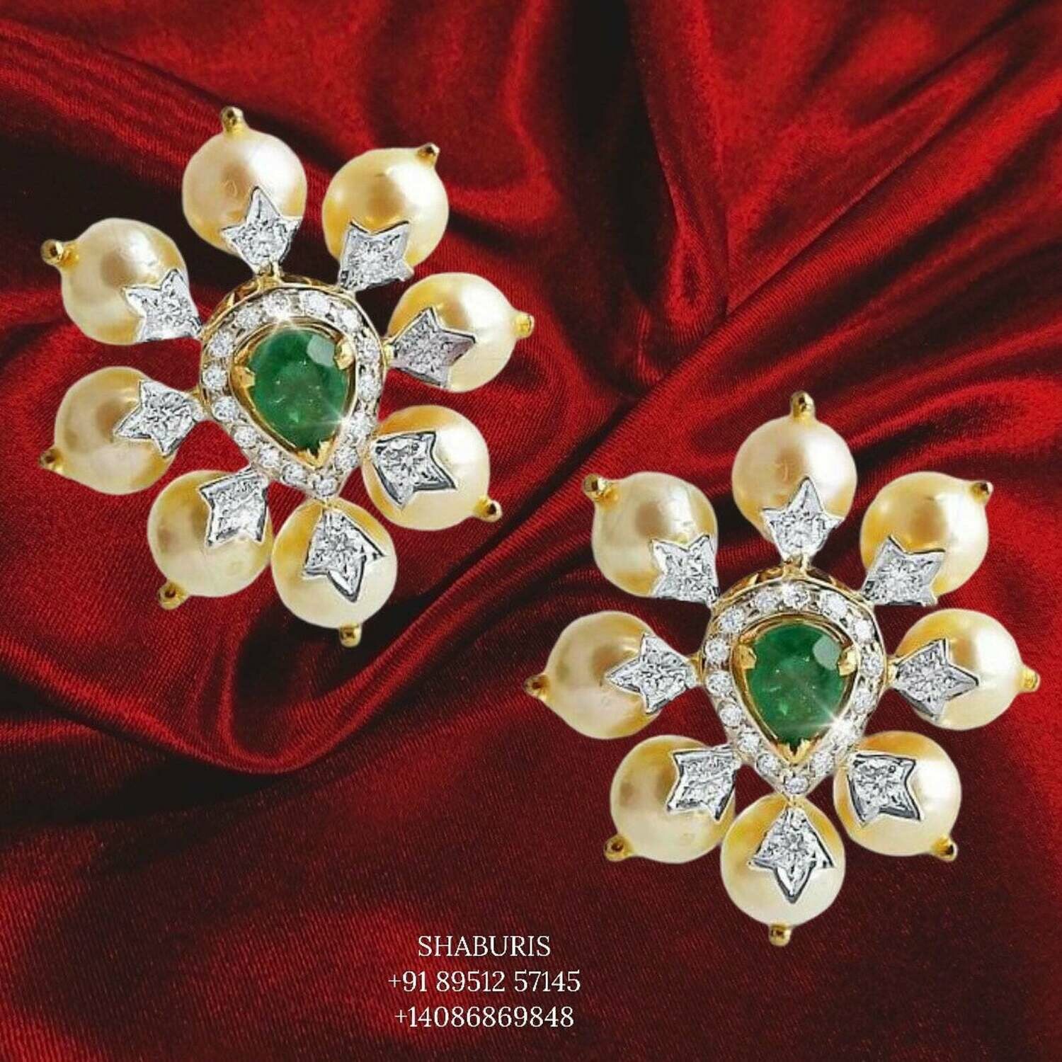 Pearl jewelry Pure Silver jewelry Indian ,diamond studs ,Indian gold jewelry designs diamond jewelry look a like - SHABURIS