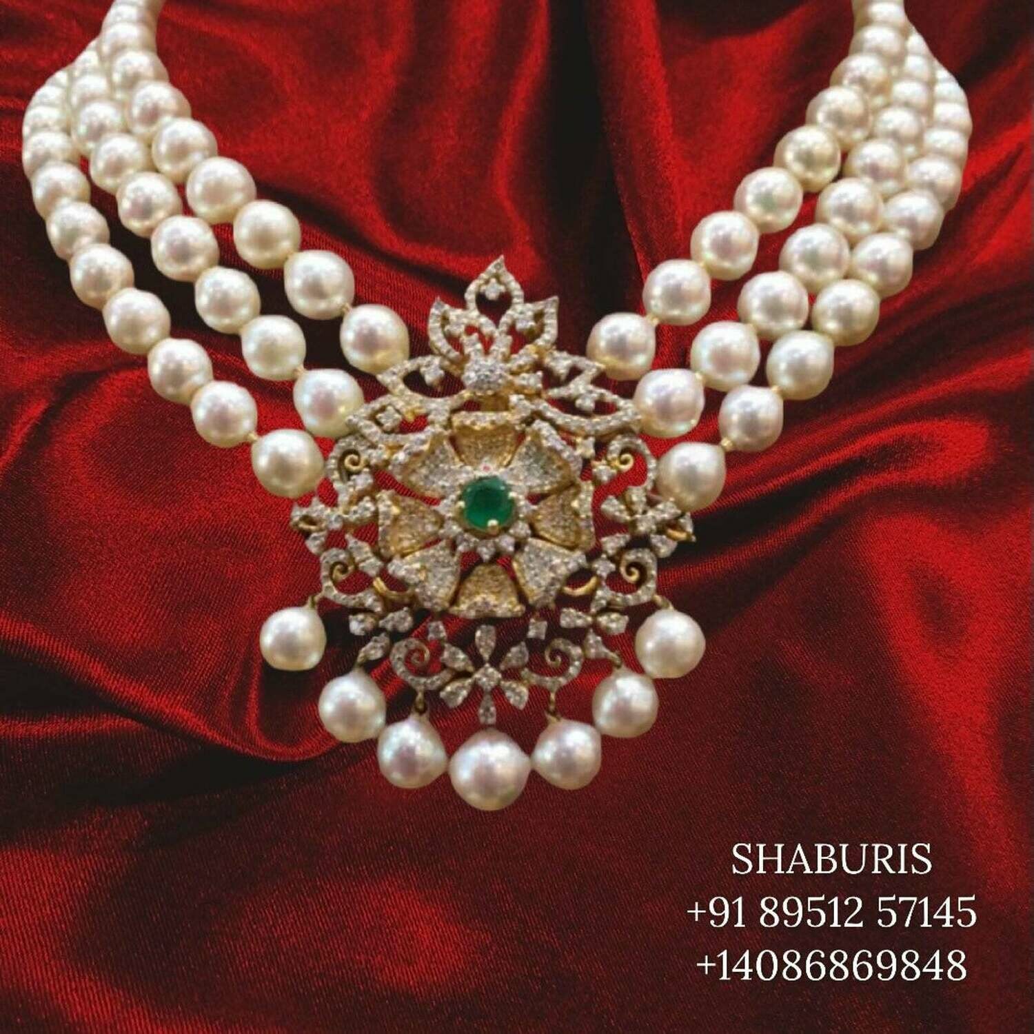 Latest Indian Jewelry,Pure Silver Jewellery Indian ,pearl pendent,charm jewelry,Indian Bridal,Indian Wedding Jewelry-NIHIRA-SHABURIS