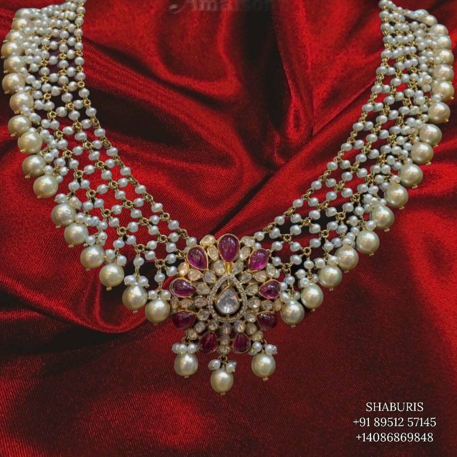 Jaali chain choker,jali work,polki antique jewelry,jaali work chain,lyte weight choker necklace,designer pure silver