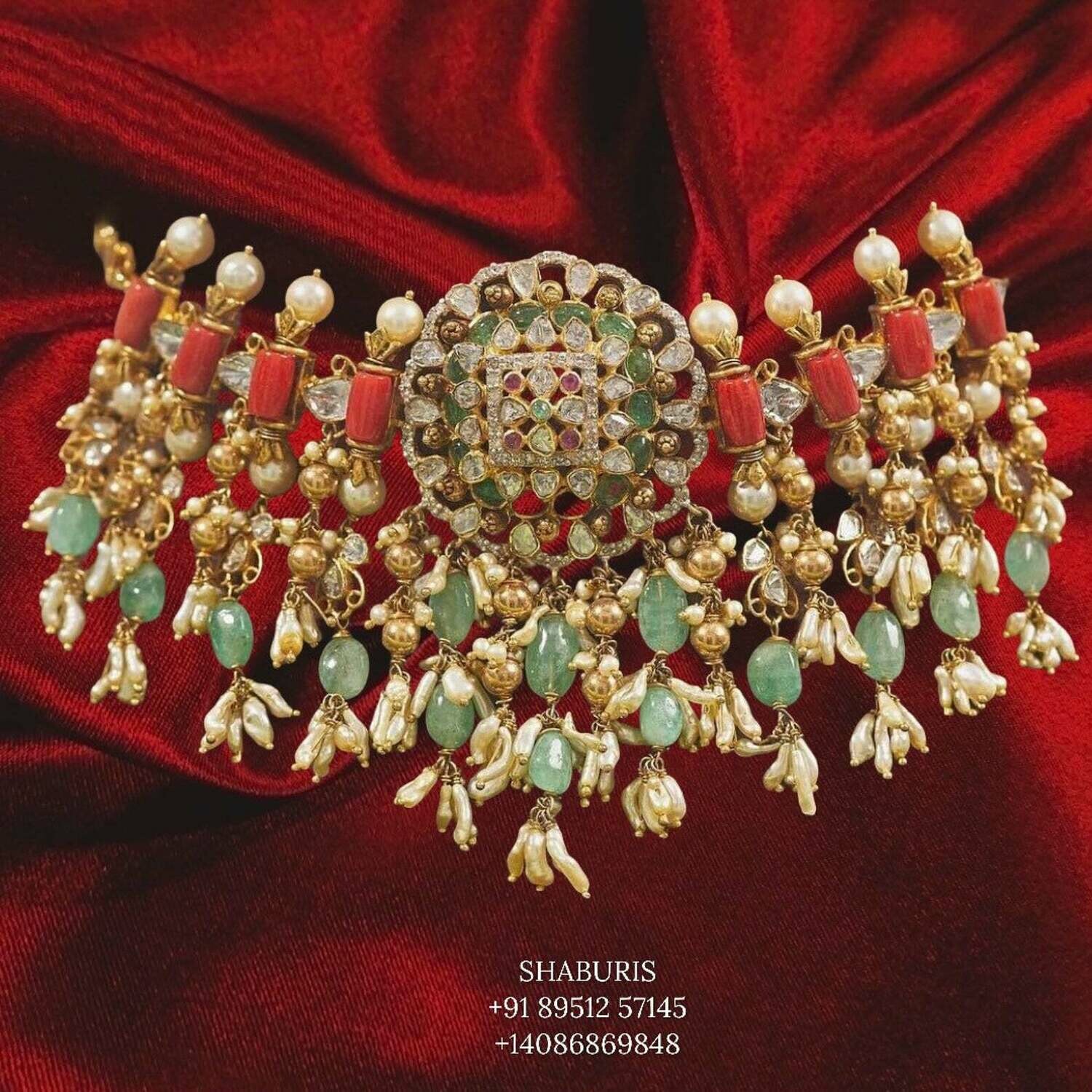 Guttapusalu Jewelry,Pure Silver jewelry Indian ,coral Necklace,Indian Necklace,Indian Bridal,Indian Wedding Antique Jewelry-NIHIRA