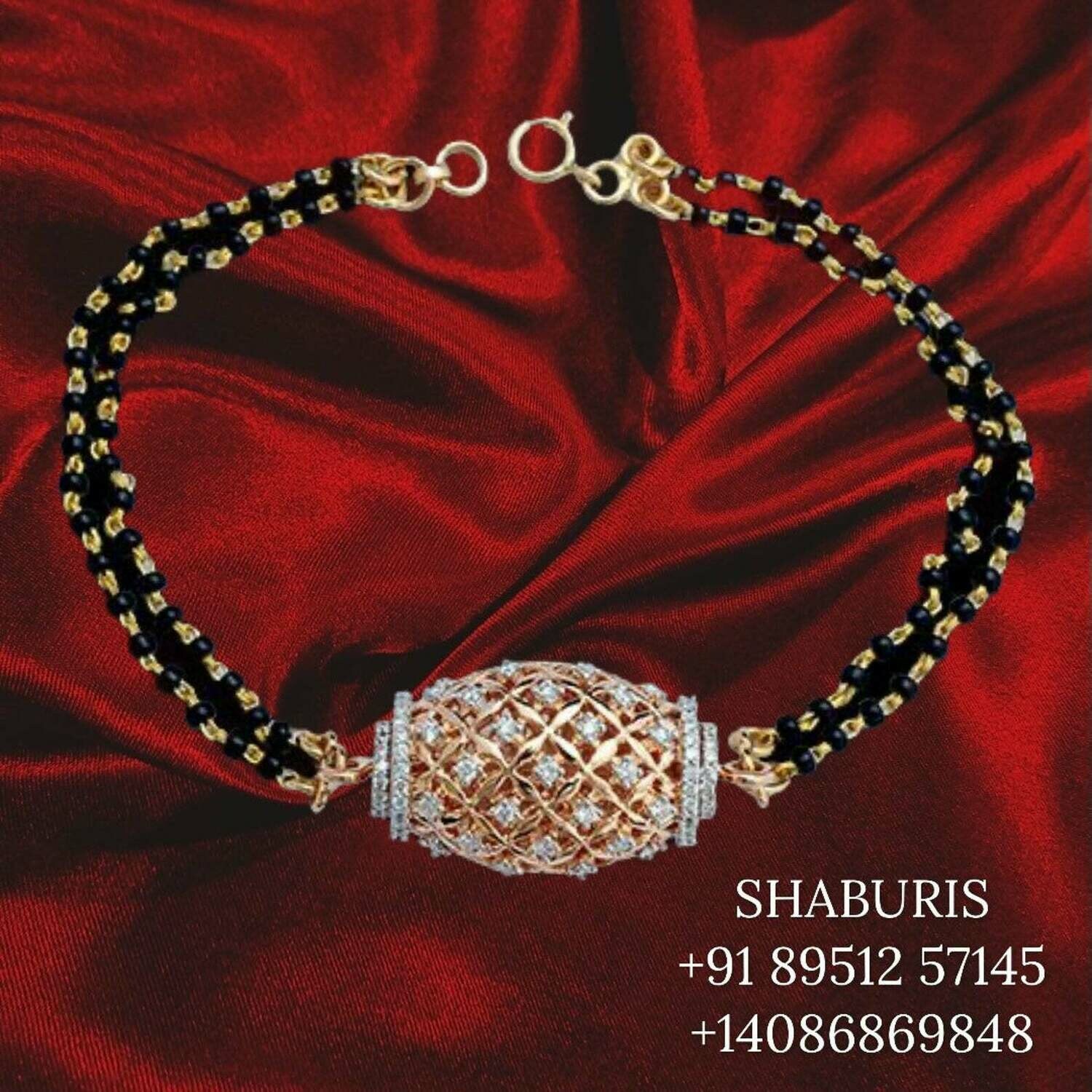 Nallapusalu,black beads,mangalasutram jewelry,black beaf necklace,black diamond gems,pure silver simple necklace -SHABURIS