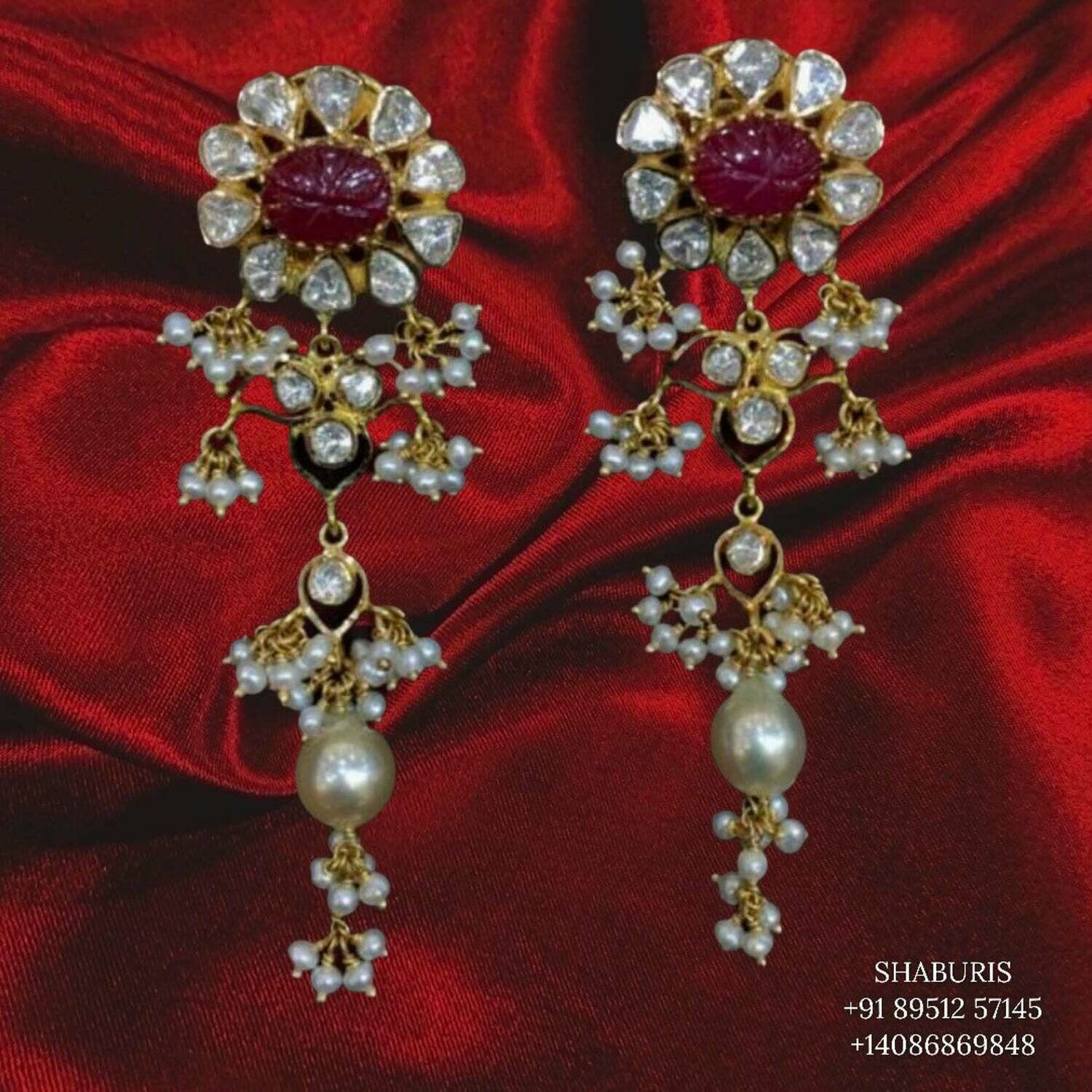 Indian Silver Jewelry,South Indian Jewellery,South Indian Jewelry,diamond earrings jewellery Designs,Indian Wedding-NIHIRA-SHABURIS