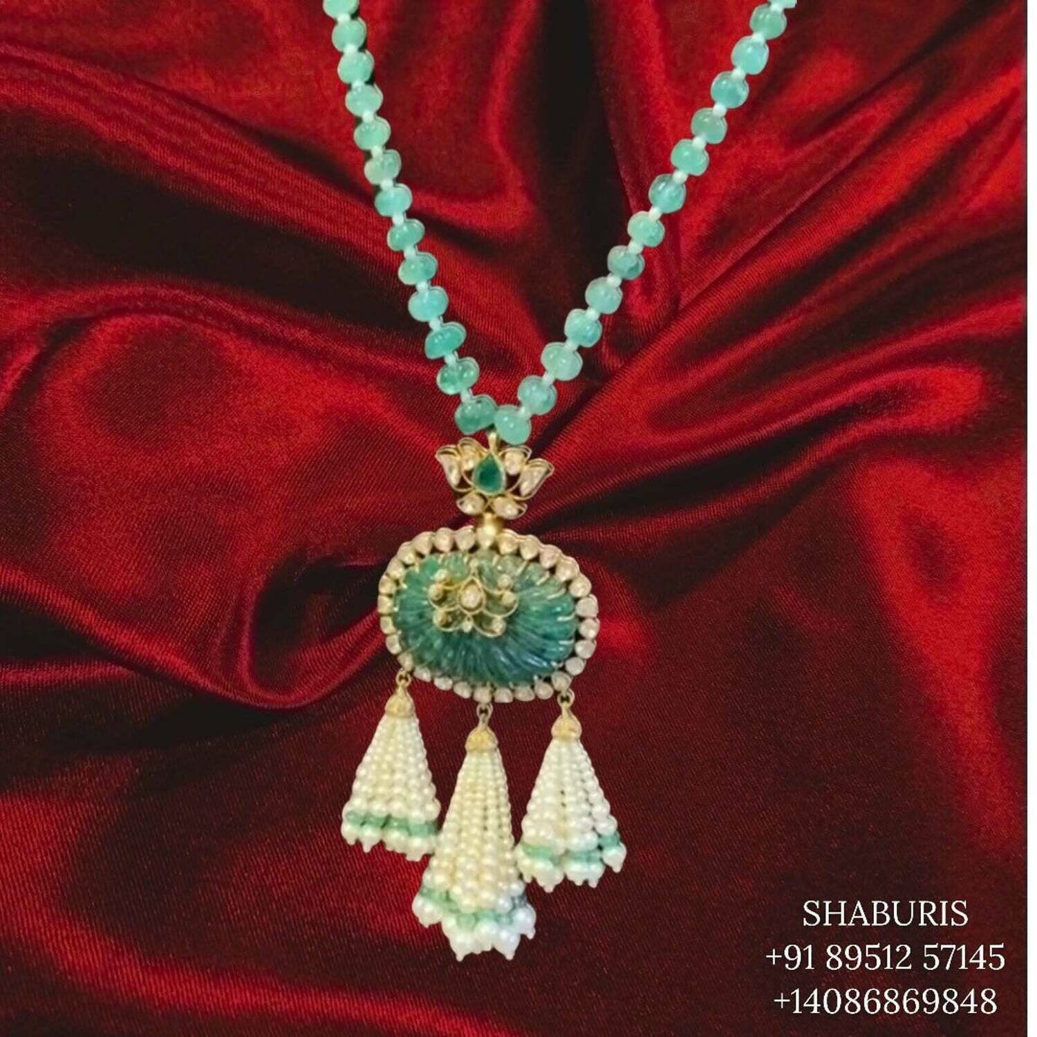 Tassel necklace,South Indian jewelry,Pure silver diamond pendent,swarovski Pendent,Indian Wedding Jewelry -NIHIRA-SHABURIS