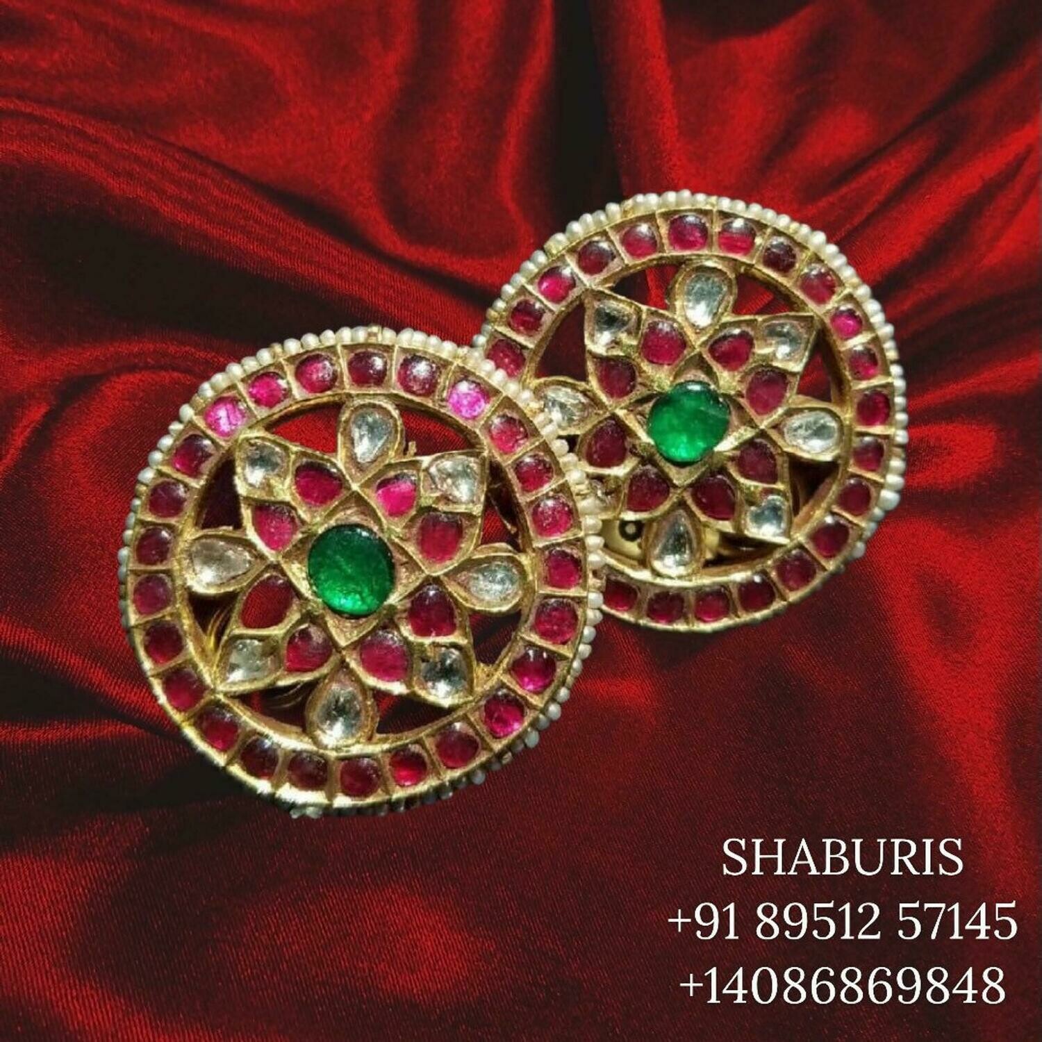 Diamond stud earrings, diamond jhumka ear ring,Pure silver south indian jewelry 925 silver jewelry indian lyte weight jewelry-SHABURIS