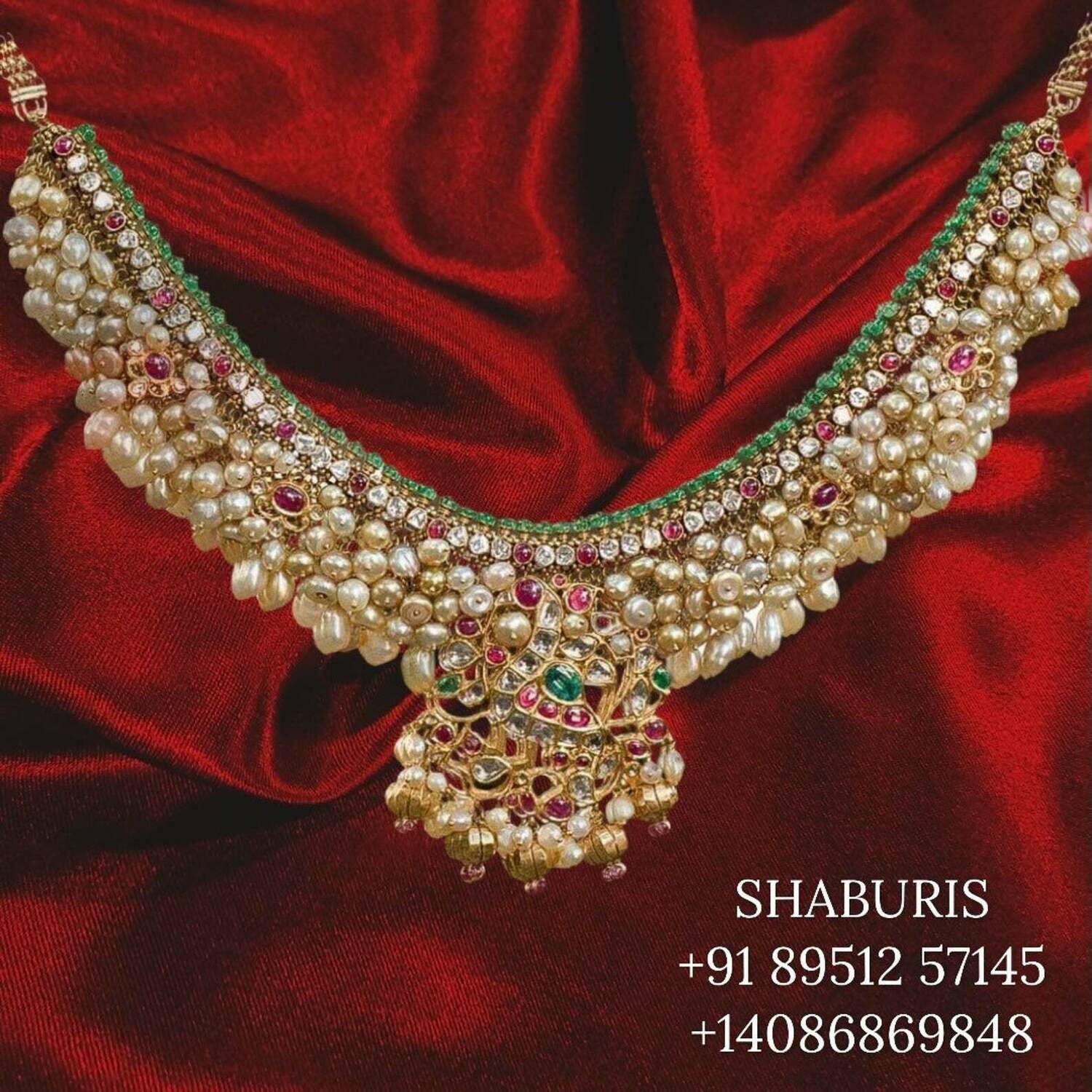 Latest Indian Jewelry,Pure Silver Jewellery Indian ,Guttapusalu,Indian Jewellery,Indian Bridal,Indian Wedding Jewelry-NIHIRA-SHABURIS