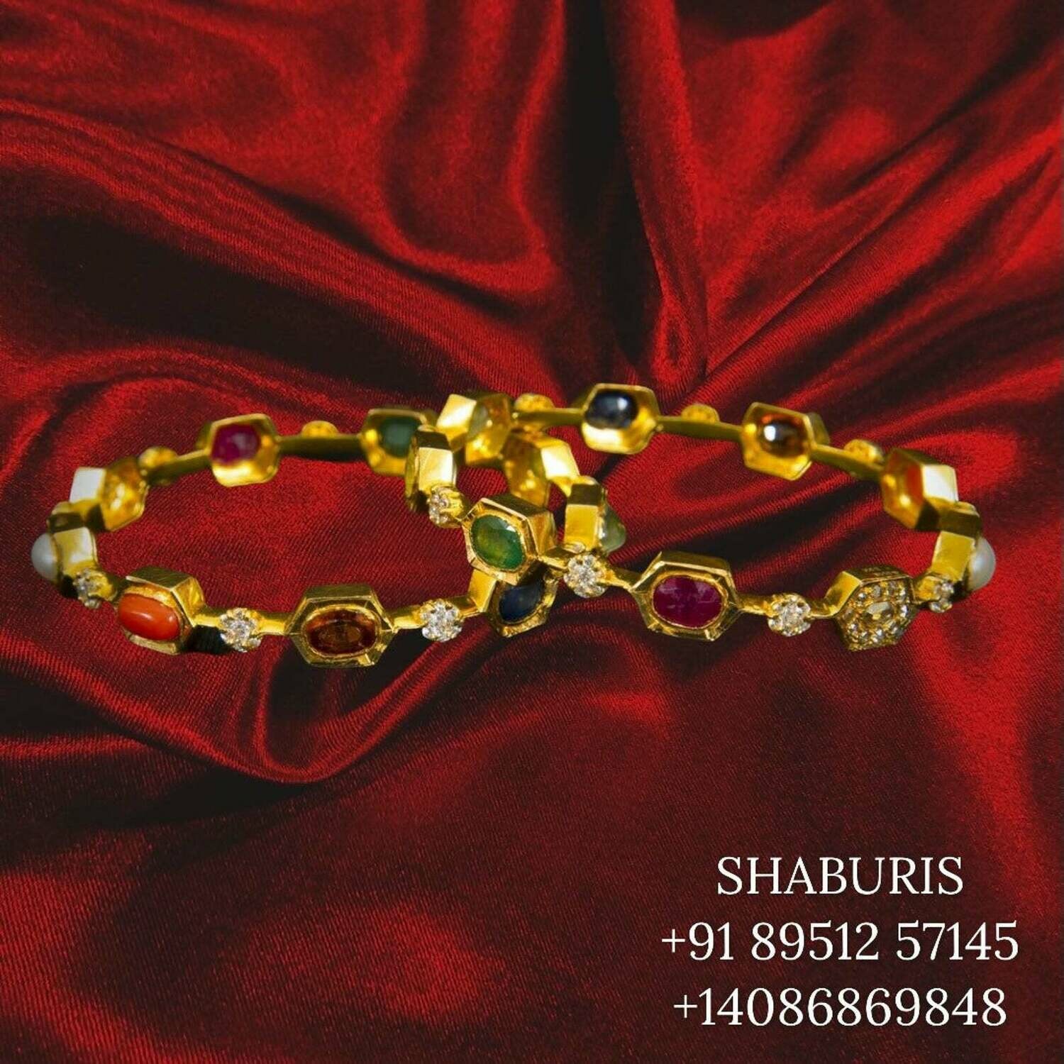 Latest Indian Jewelry,Pure Silver Jewellery Indian ,bangles,navaratan bangles,Indian Bridal,Indian Wedding Jewelry-NIHIRA-SHABURIS