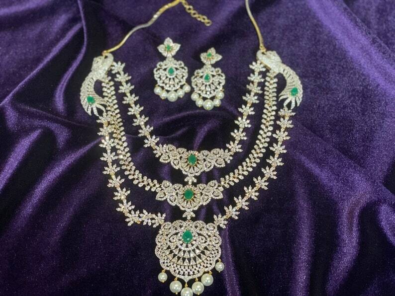 Diamond Necklace Indian wedding necklace Indian diamond necklace fashion jewelry