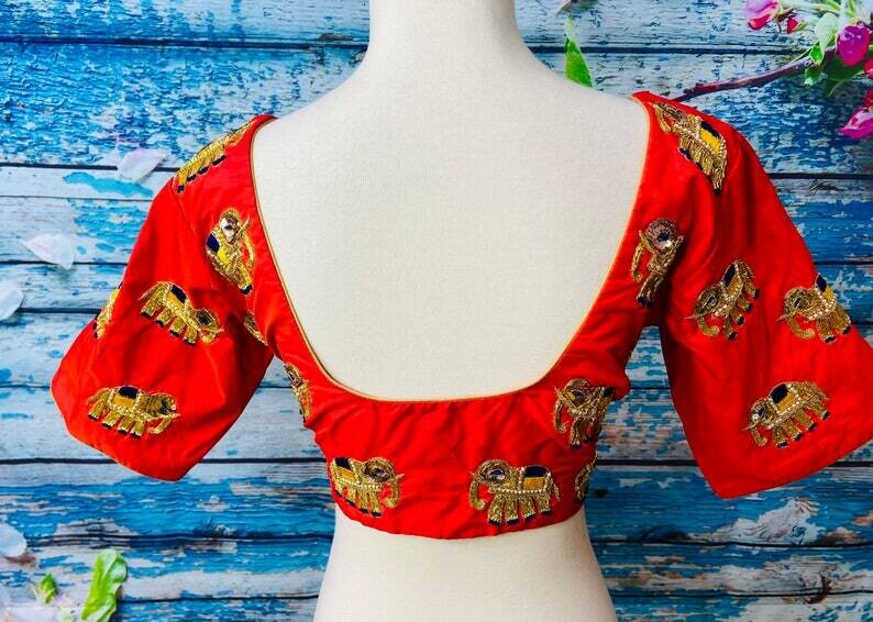 Designer Saree blouse | Red Blouse