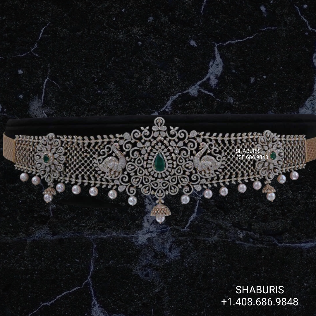  Diamond Vaddanam - Silver Jewelry - SHABURIS
