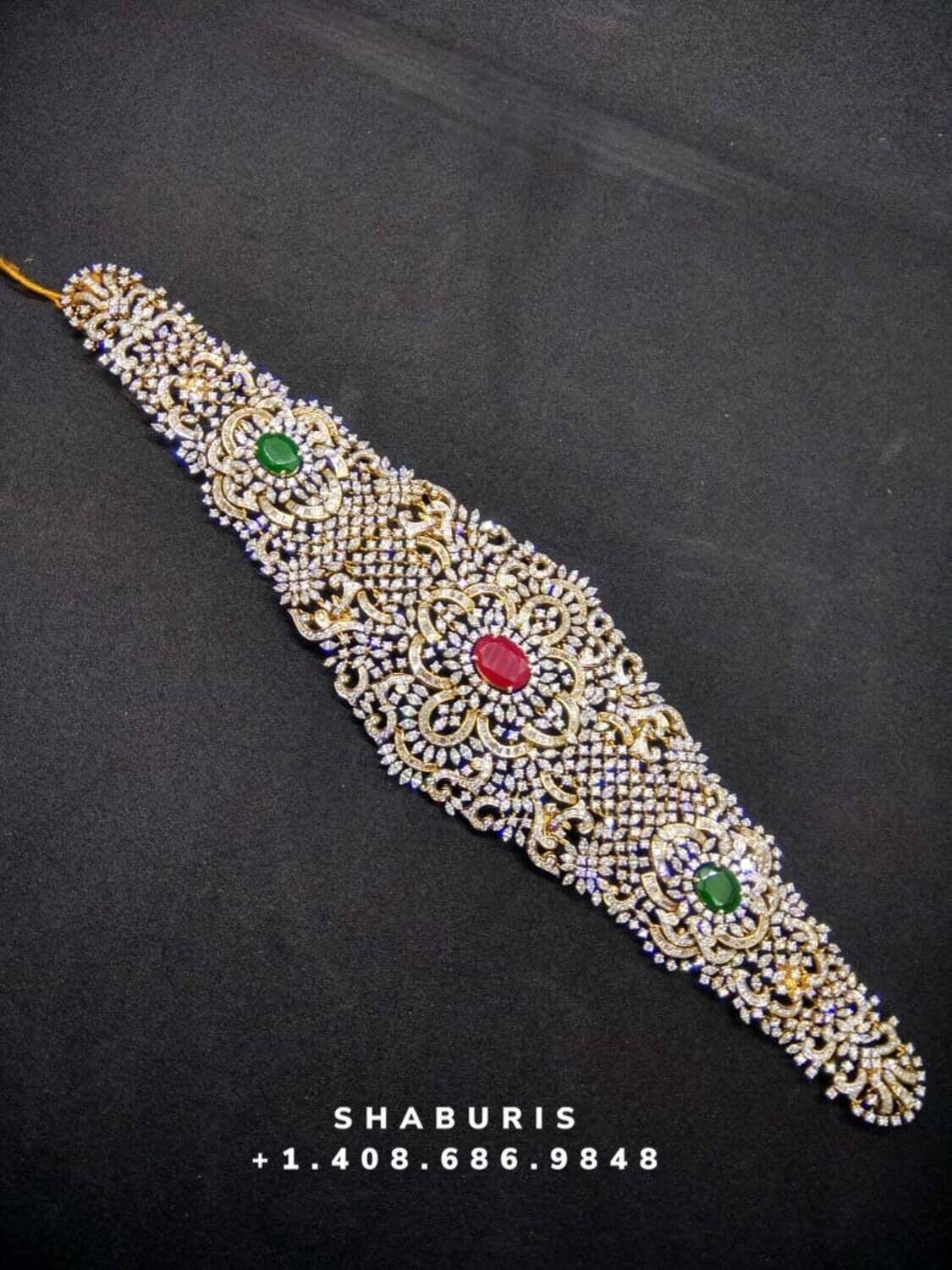 Diamond Vaddanam - Silver Jewelry - SHABURIS