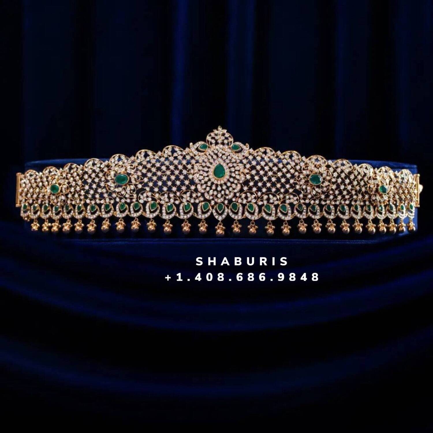 Diamond Vaddanam - Silver Jewelry - SHABURIS