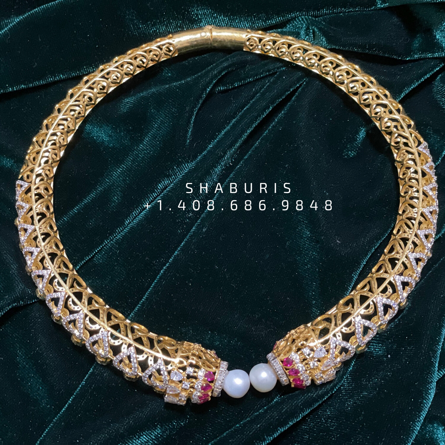 Diamond kante ,South Indian Jewellery,South Indian Jewelry,Kante Necklace,silver jewelry Designs - NIHIRA-SHABURIS