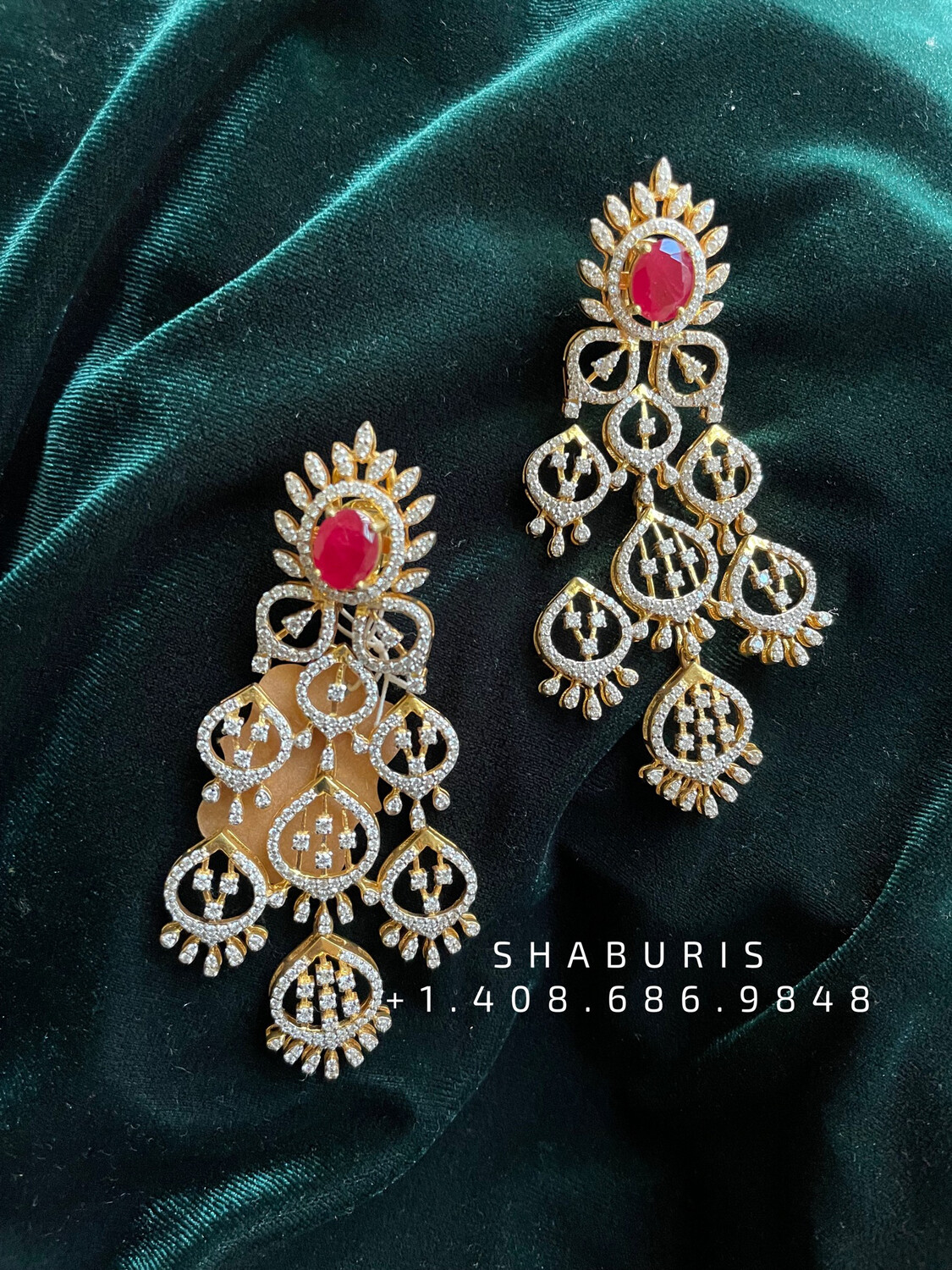 Diamond earrings Cocktail Jewelry Indian Jewelry Silver Jewelry