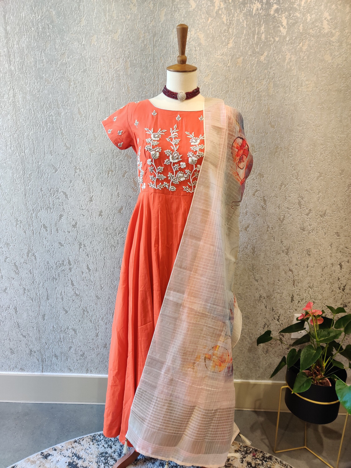Crape Designer Dress With Duppatta