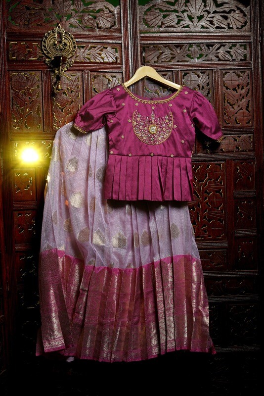 Banarasi CropTop With Peplem Top [10 Years & Above]