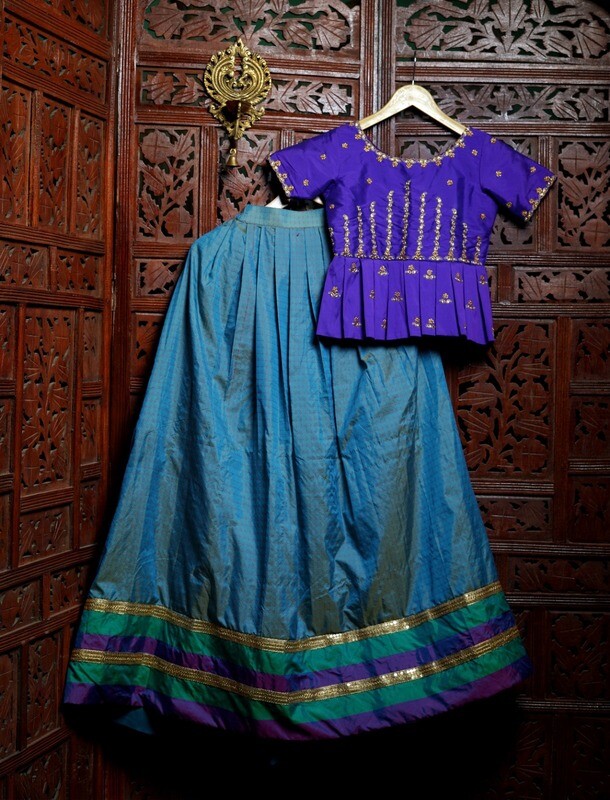 Banarasi CropTop With Peplem Top [10 Years & Above]