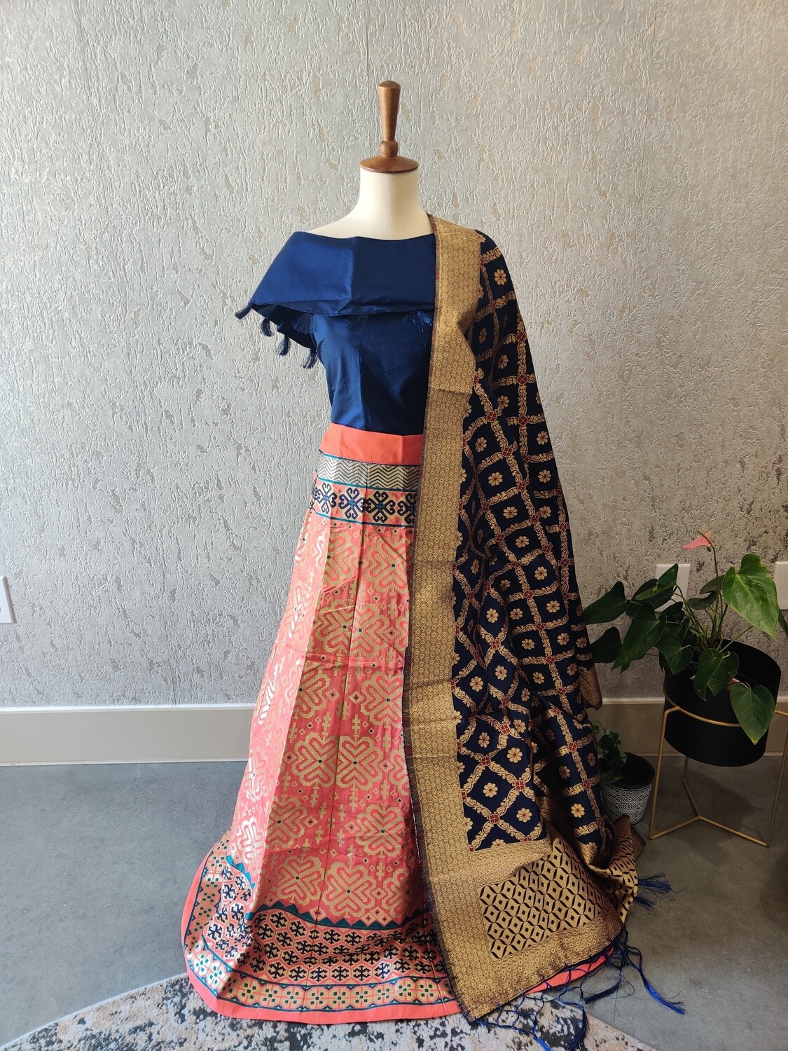 Semi Banarasi Silk Pattu lehenga