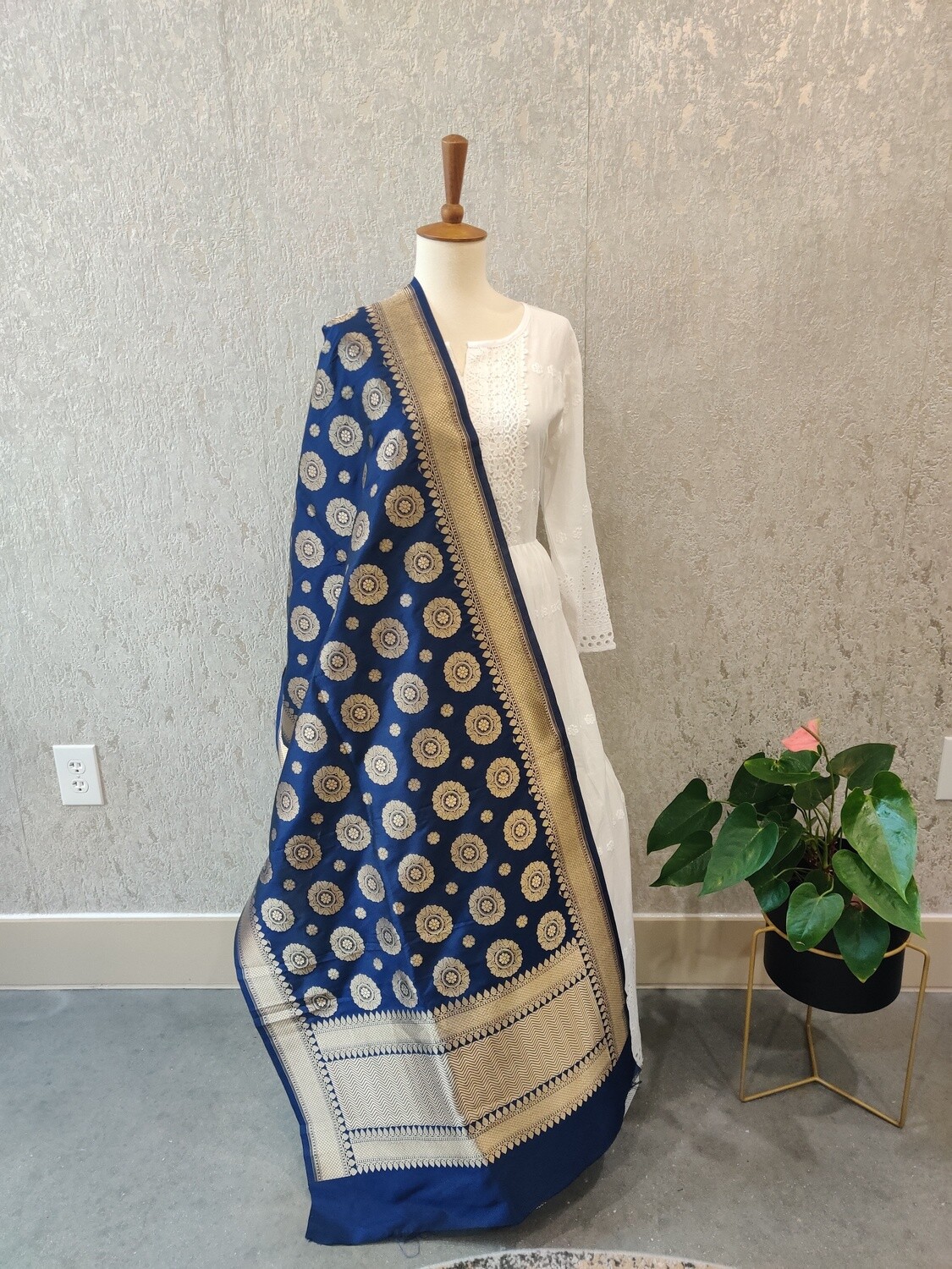 Blue Banarasi Silk Duppatta