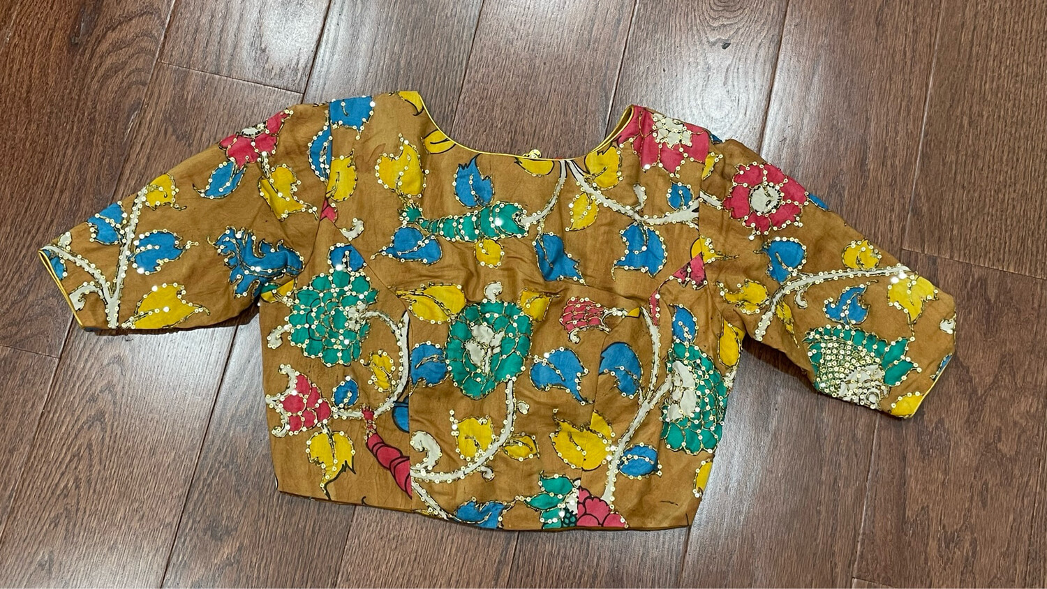 Applique Kalamkari Blouse - Saree Blouse - Hand Silk Blouse 