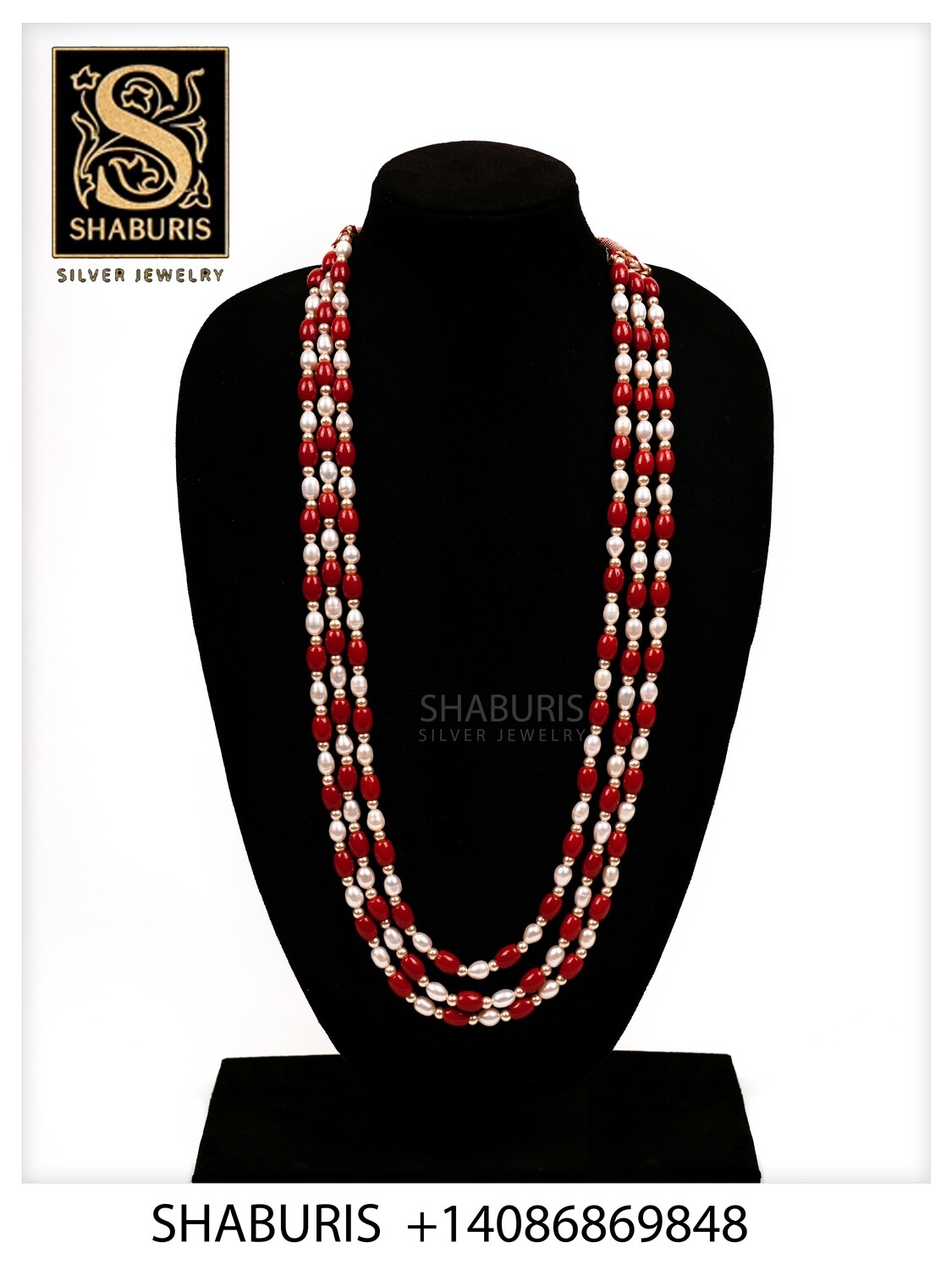 Natural Coral & South Sea Pearl Necklace