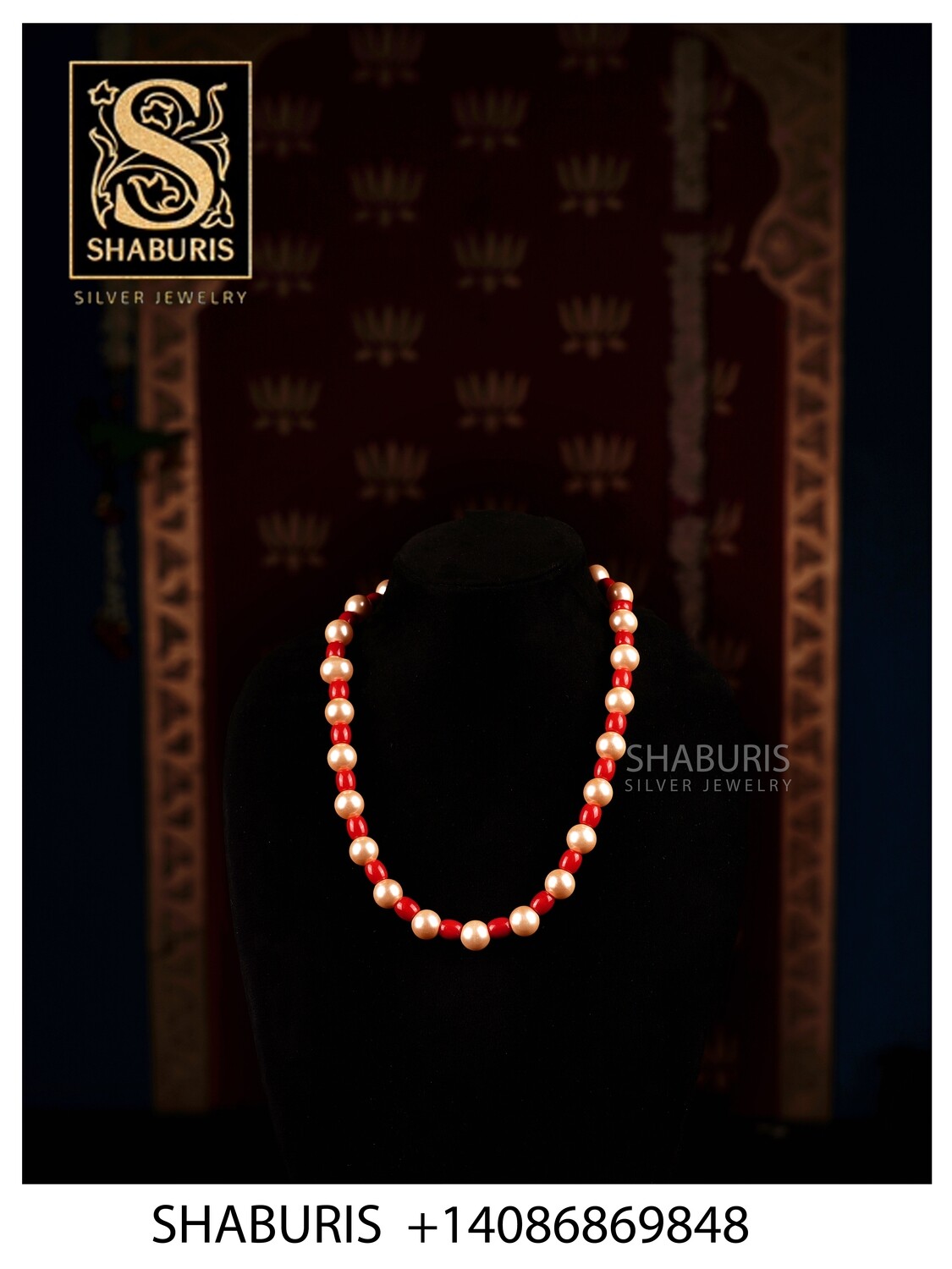 Natural Coral &amp; South Sea Pearl Necklace