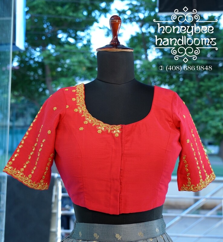 Heavy Work blouse - Pattu Saree Blouse -Maggam work blouse - Red Saree Blouse - Red Blouse