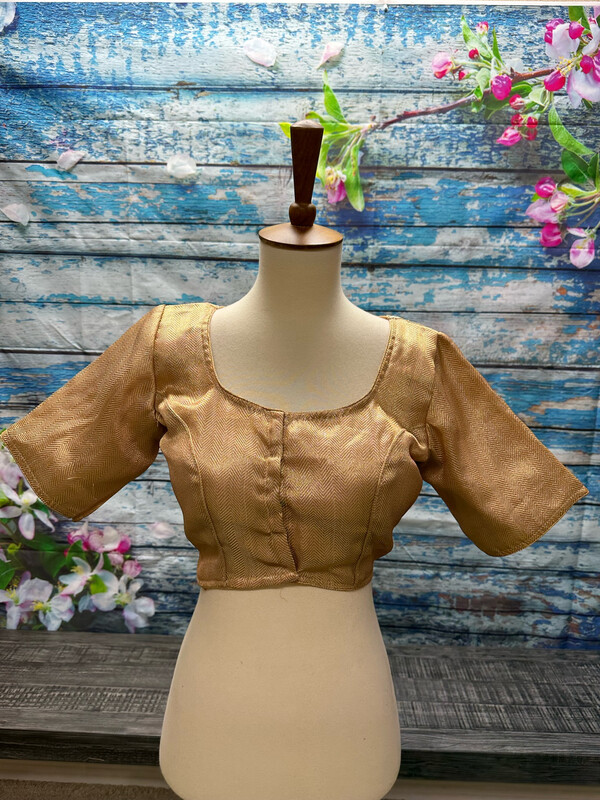Designer Saree stitched blouse Gold Blouse
