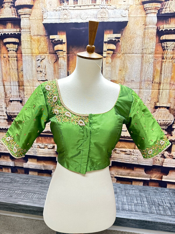 Designer Saree stitched blouse Green Blouse