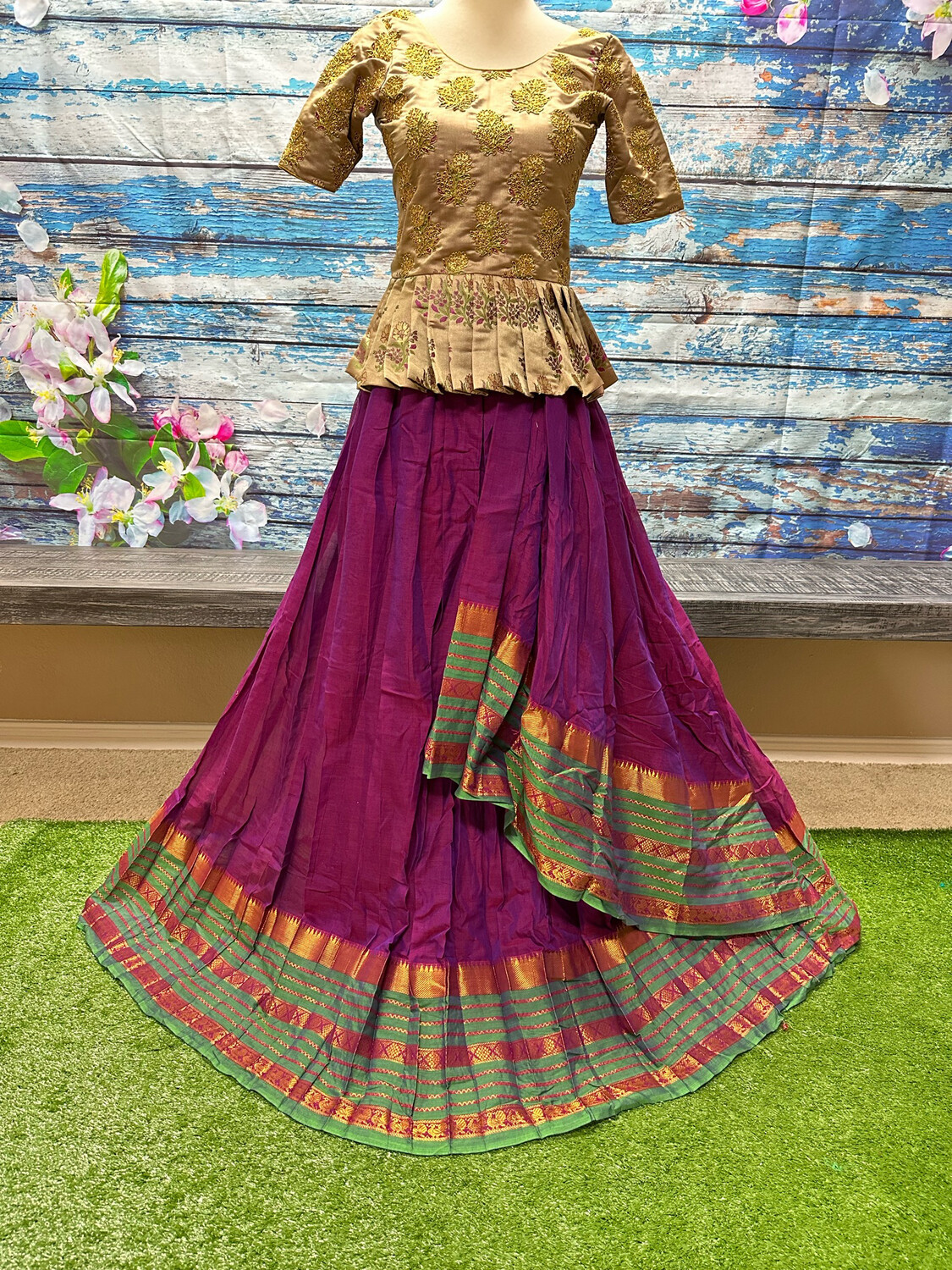 Narayanpet Designer CropTop With Peplem Top [10 Years &amp; Above]