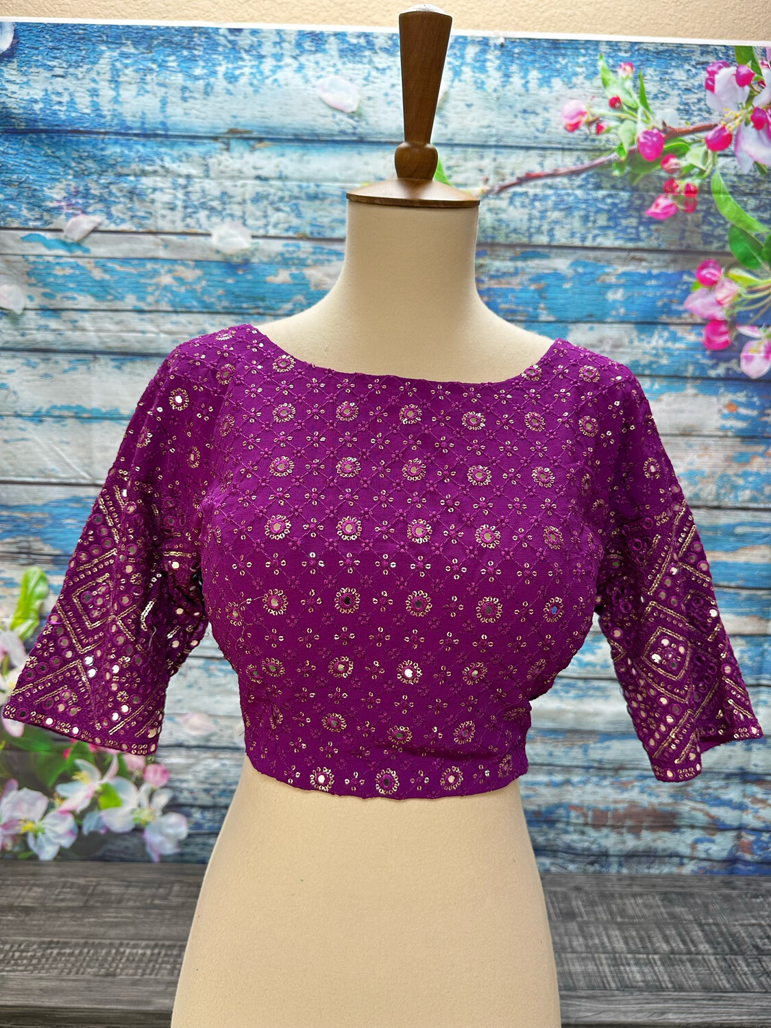 Purple Chikankari blouse | bridal blouse | Saree Blouse | Blouse | Silk Blouse | Maggamwork blouse | Heavy work blouse HoneyBee Handlooms