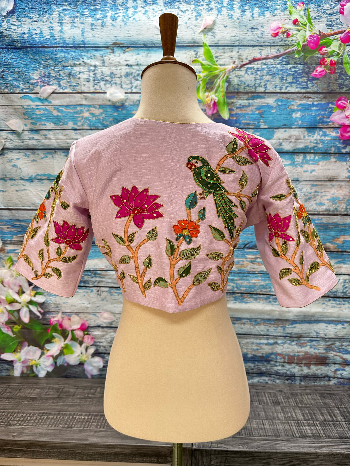Pichwai Work blouse | Handmade blouse | Handpaint Blouse | Blouse | Silk Blouse | Maggamwork blouse | Heavy work blouse HoneyBee Handlooms