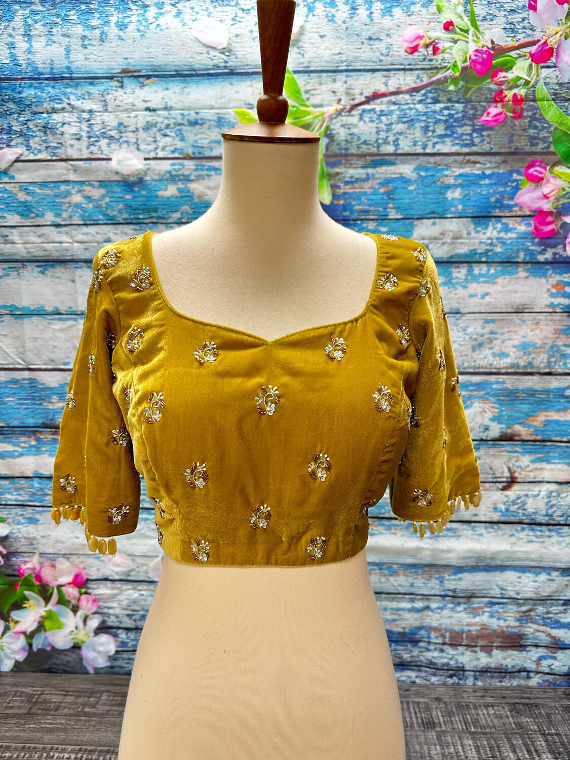 Designer Saree stitched blouse Velvet Blouse