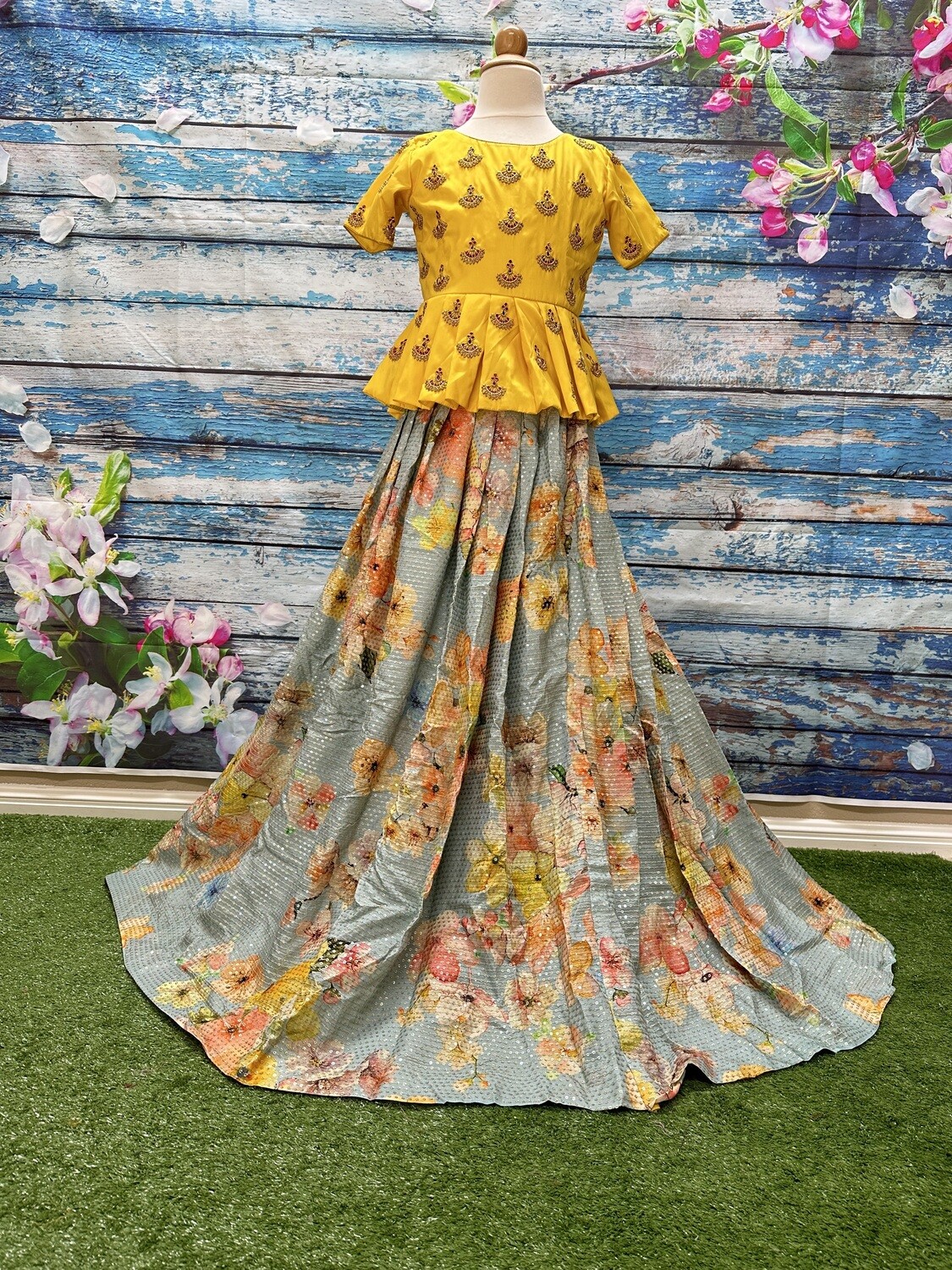Designer CropTop With Peplem Top [10 Years &amp; Above]