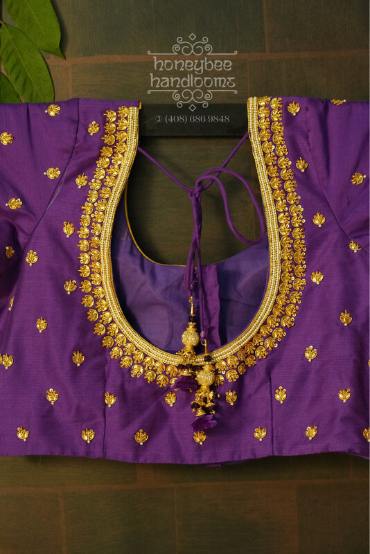 Maggam Work blouse - Pattu Saree Blouse -Maggam work blouse - Saree Blouse - Purple Saree Blouse - Purple Blouse