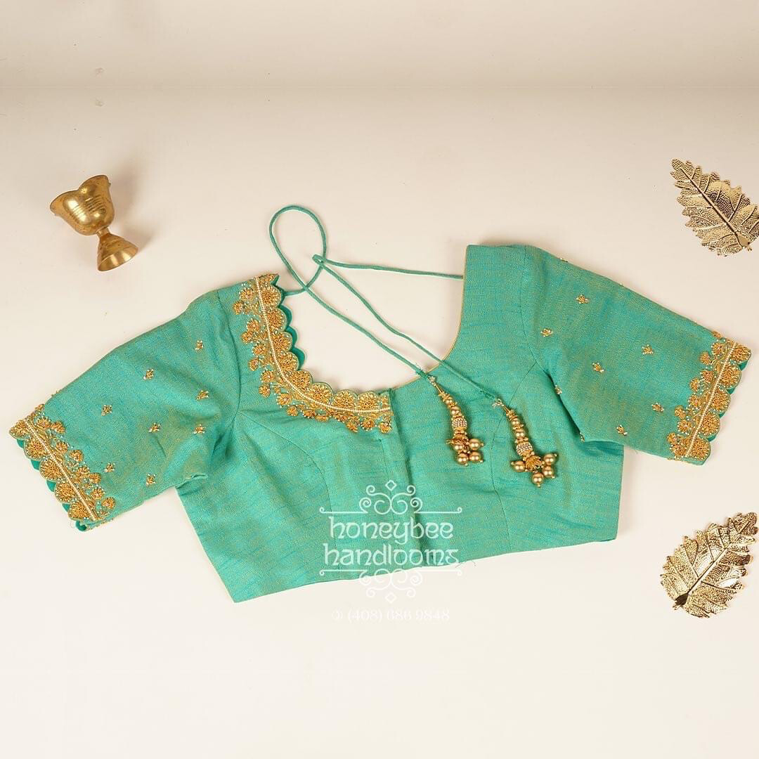 Maggam Work blouse | bridal blouse | Saree Blouse | Blouse | Silk Blouse | Maggamwork blouse | Heavy work blouse Black Blouse | Pastel Blue Blouse