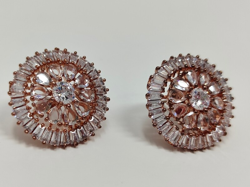 Statement Studs In Rose gold finish
