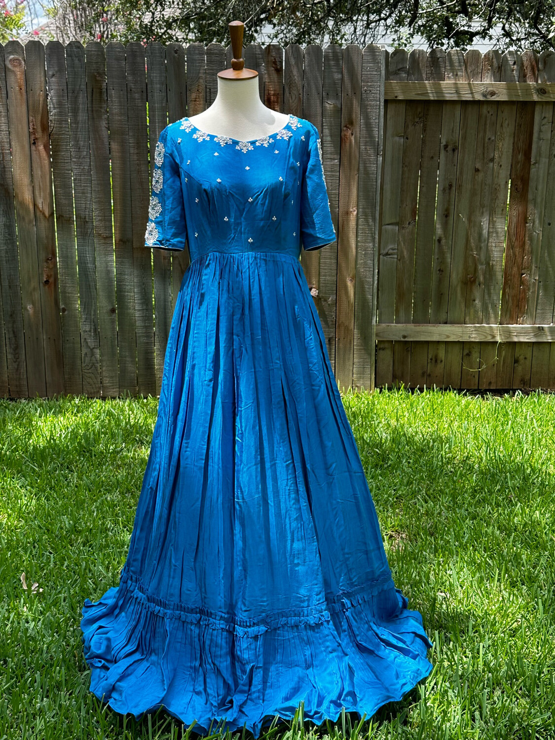 Blue dress With Zardhosi Work