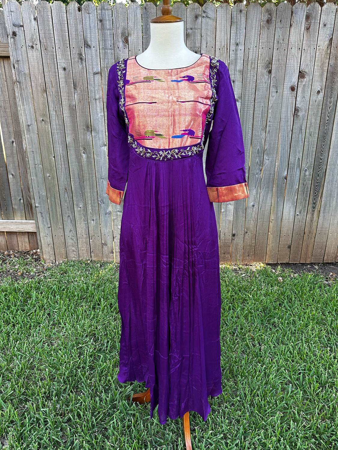 Paithani Tunic Single Munia Paithani Purple Tunic
