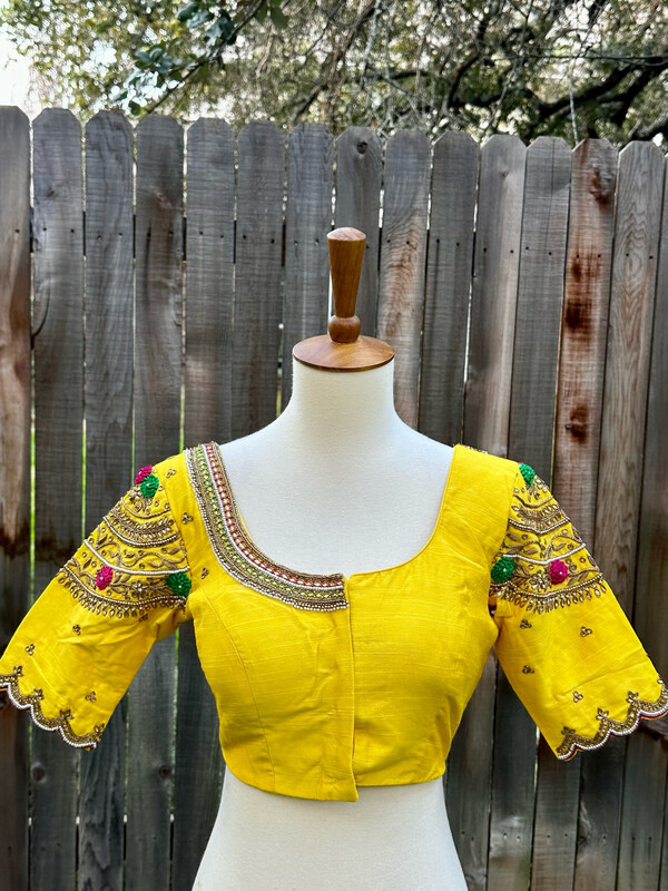 Yellow blouse | Saree Blouse | Maggamwork blouse | Zardhosi work Blouse |Handwork Blouse | Designer Blouse