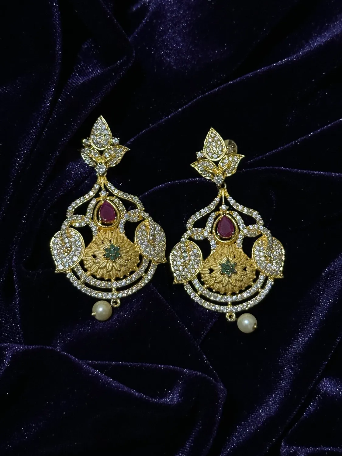 Floral Chandbali Earrings