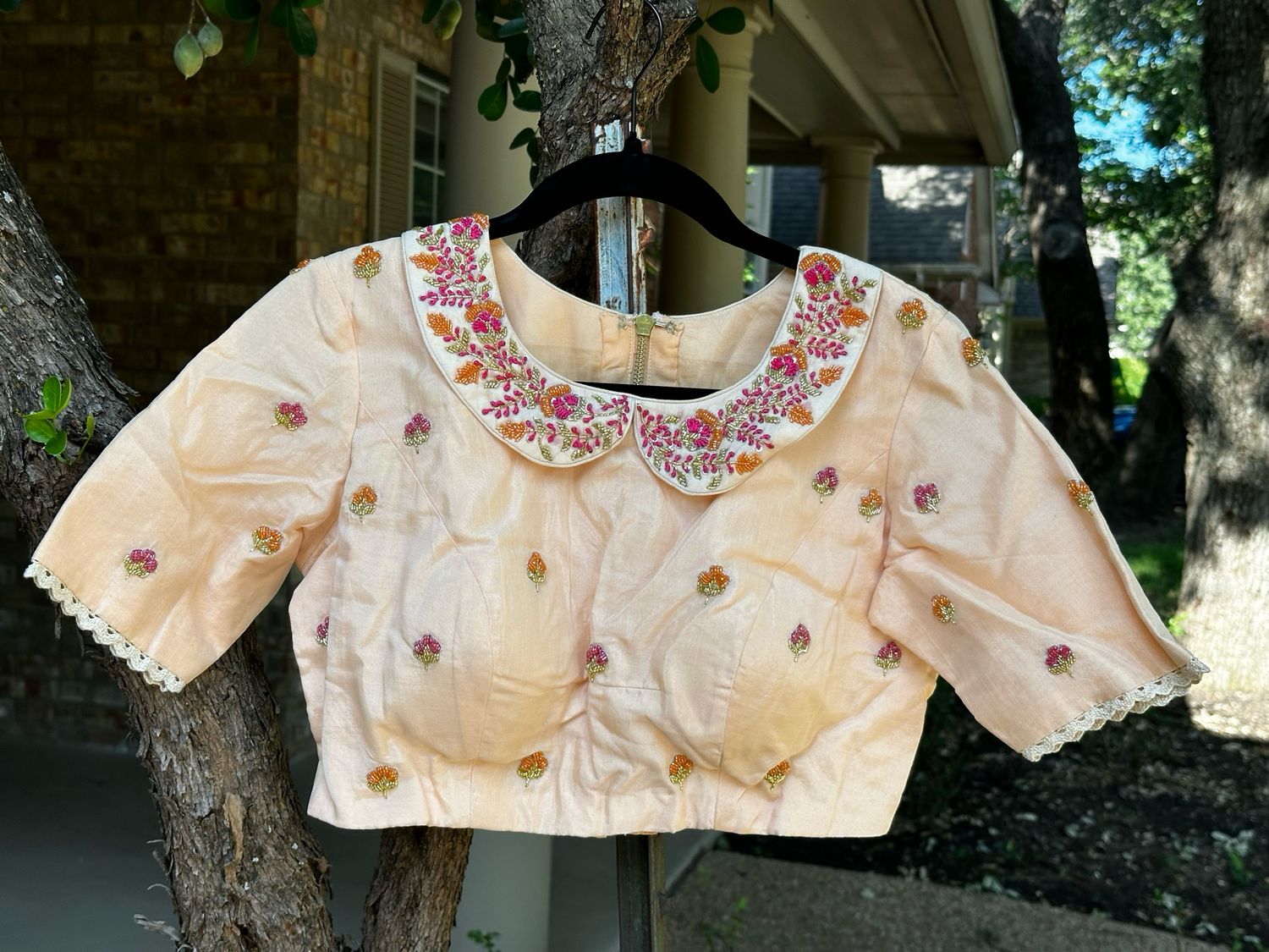 Maggam Work blouse | bridal blouse | Saree Blouse | Silk Blouse | Maggamwork blouse | Heavy work Blouse | Peach Color Blouse