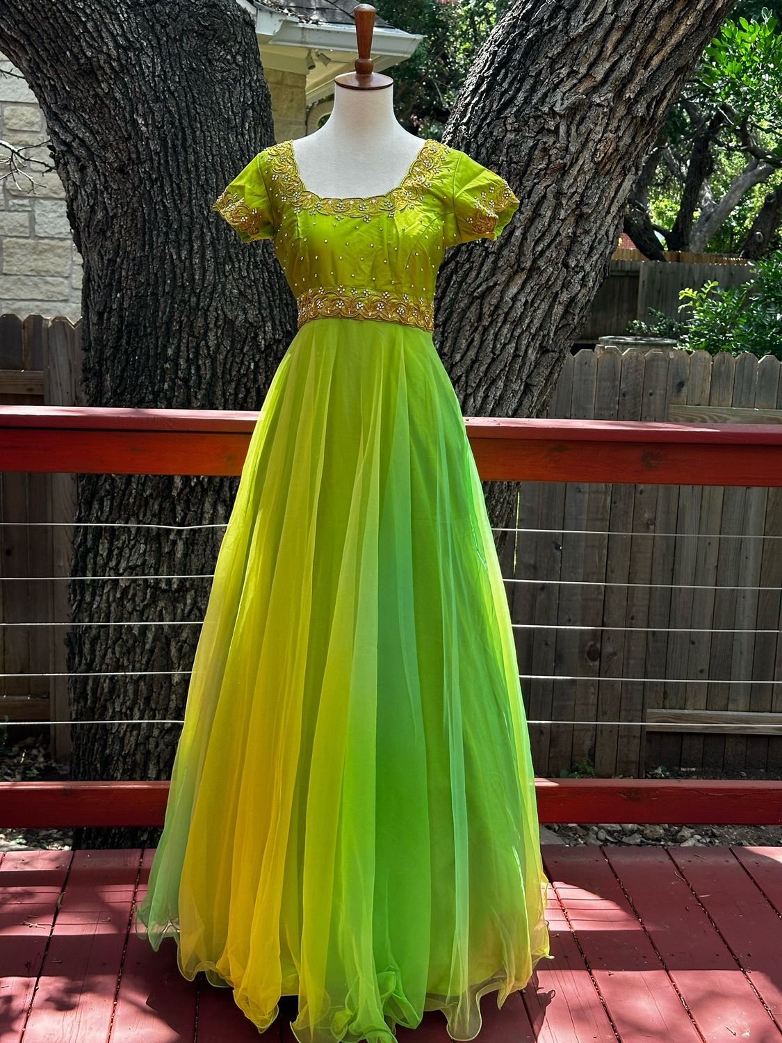 Designer Dress - Green Dress - Maggam Work Dress