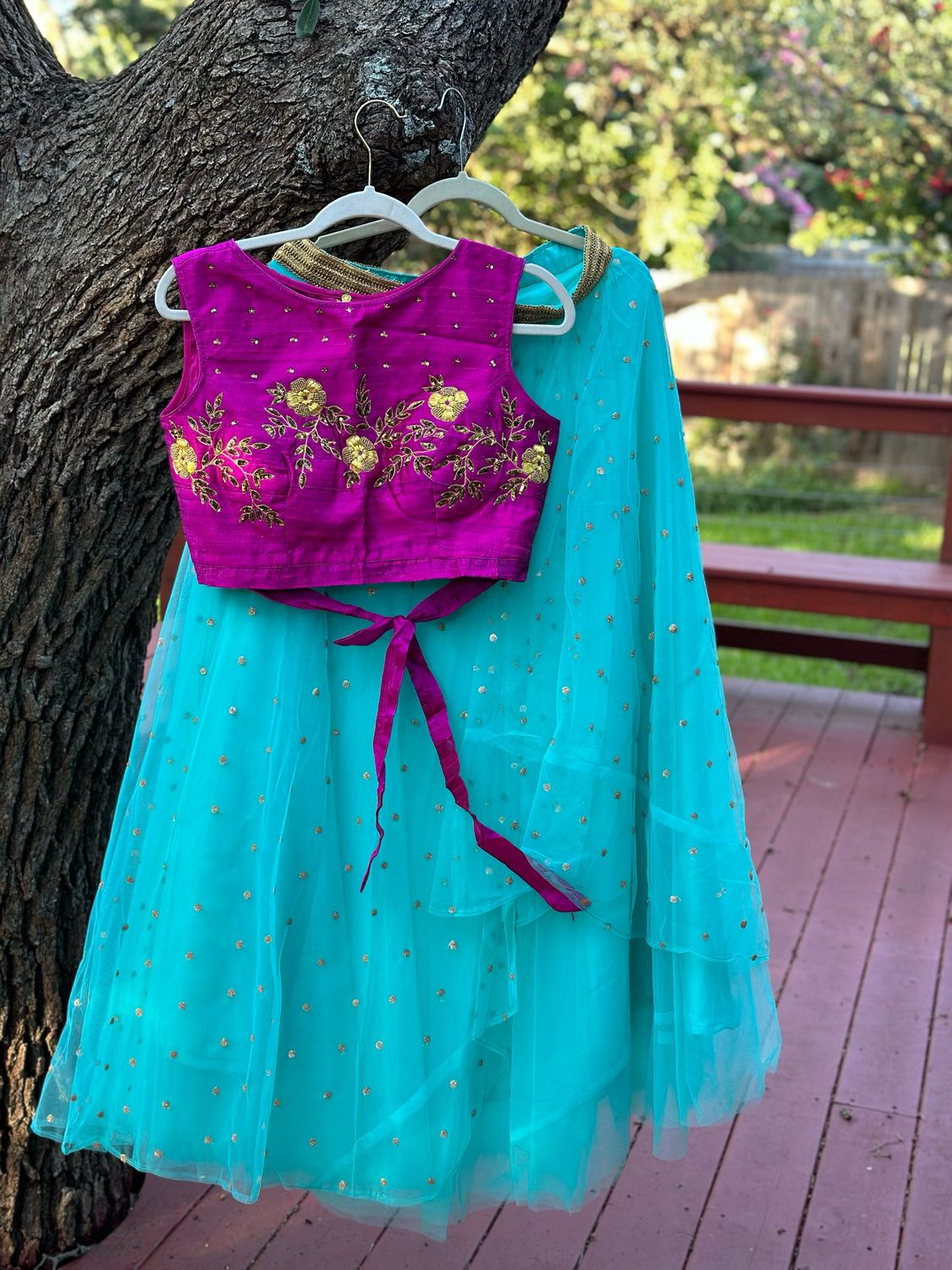 Blue &amp; Pink CropTop