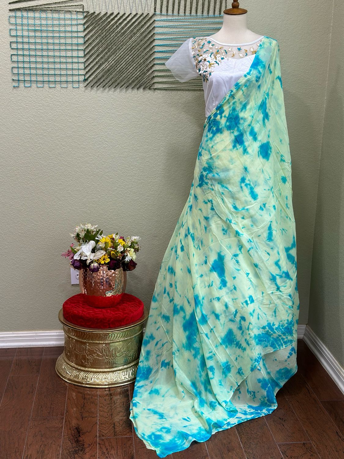 Designer saree With Work Blouse