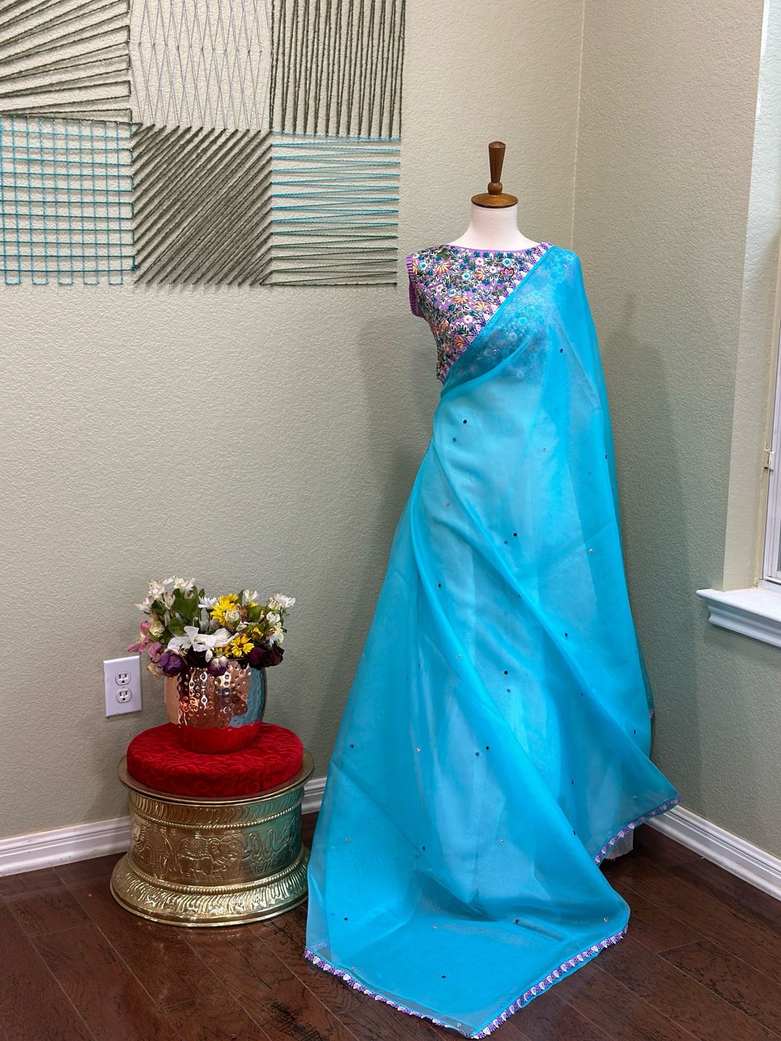 Designer Saree With Work Blouse