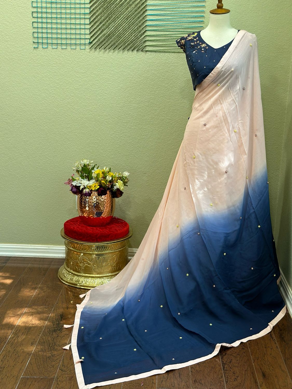 Designer Saree With Work Blouse